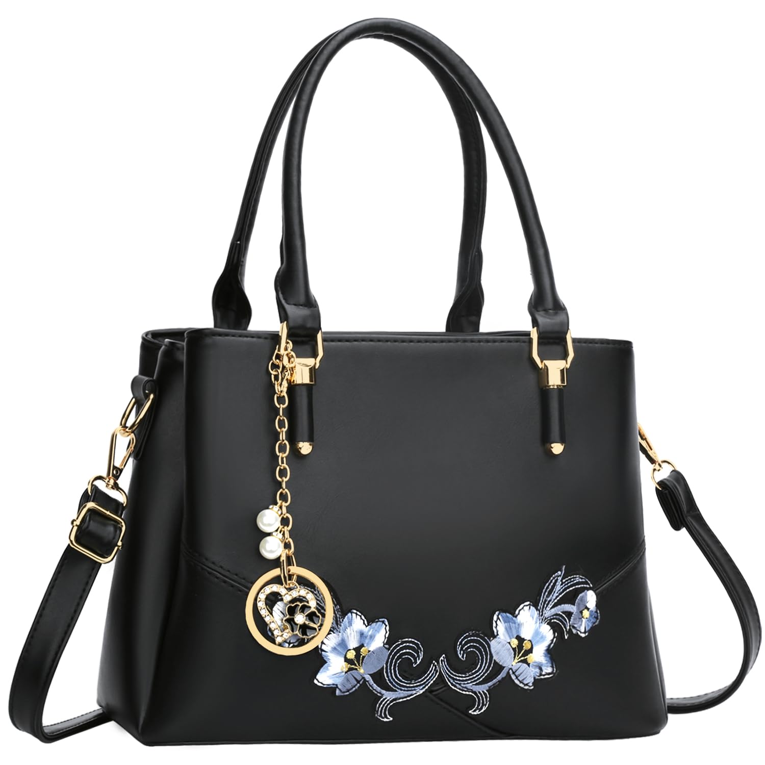 KKXIU 3 Zippered Compartments Purses and Handbags for Women Top Handle Satchel Shoulder Ladies Bags