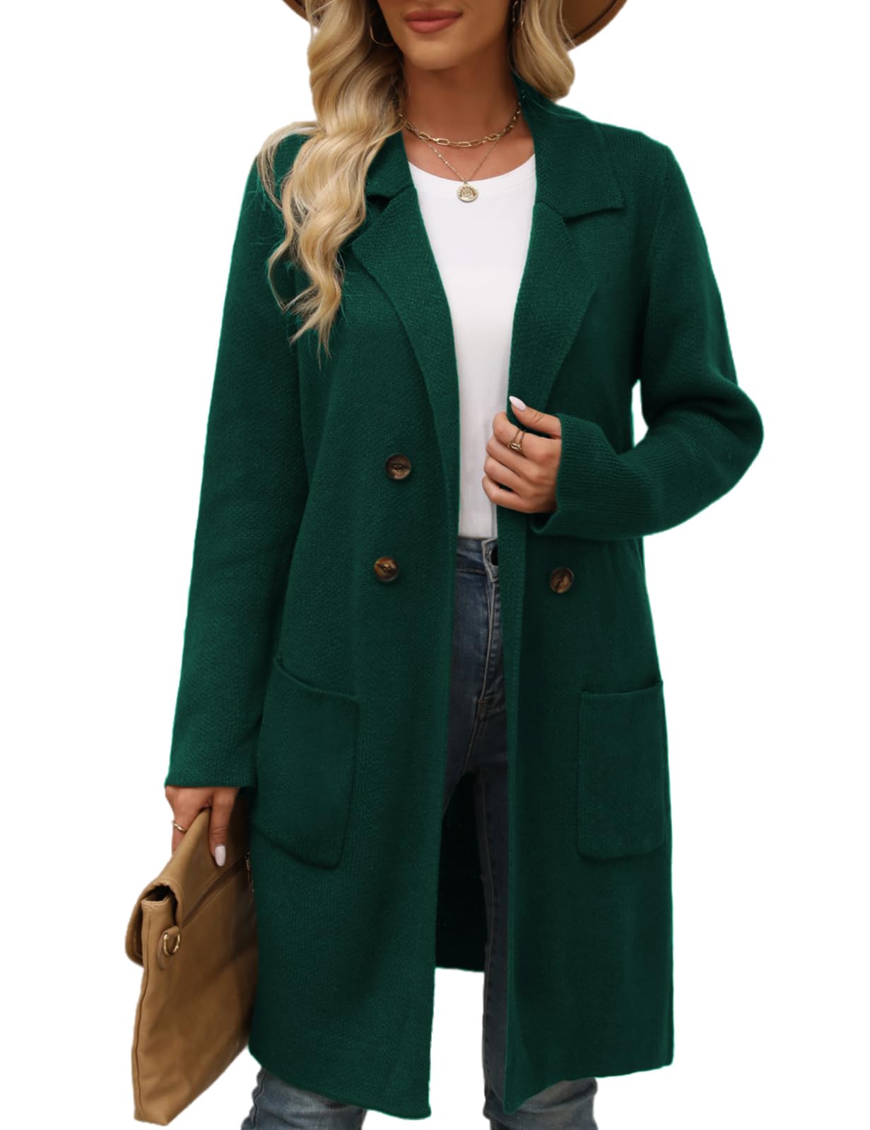 CiCiBird Women Fall Long Cardigan Sweater Trendy Knit Jacket Coat Dressy Blazer Coatigan