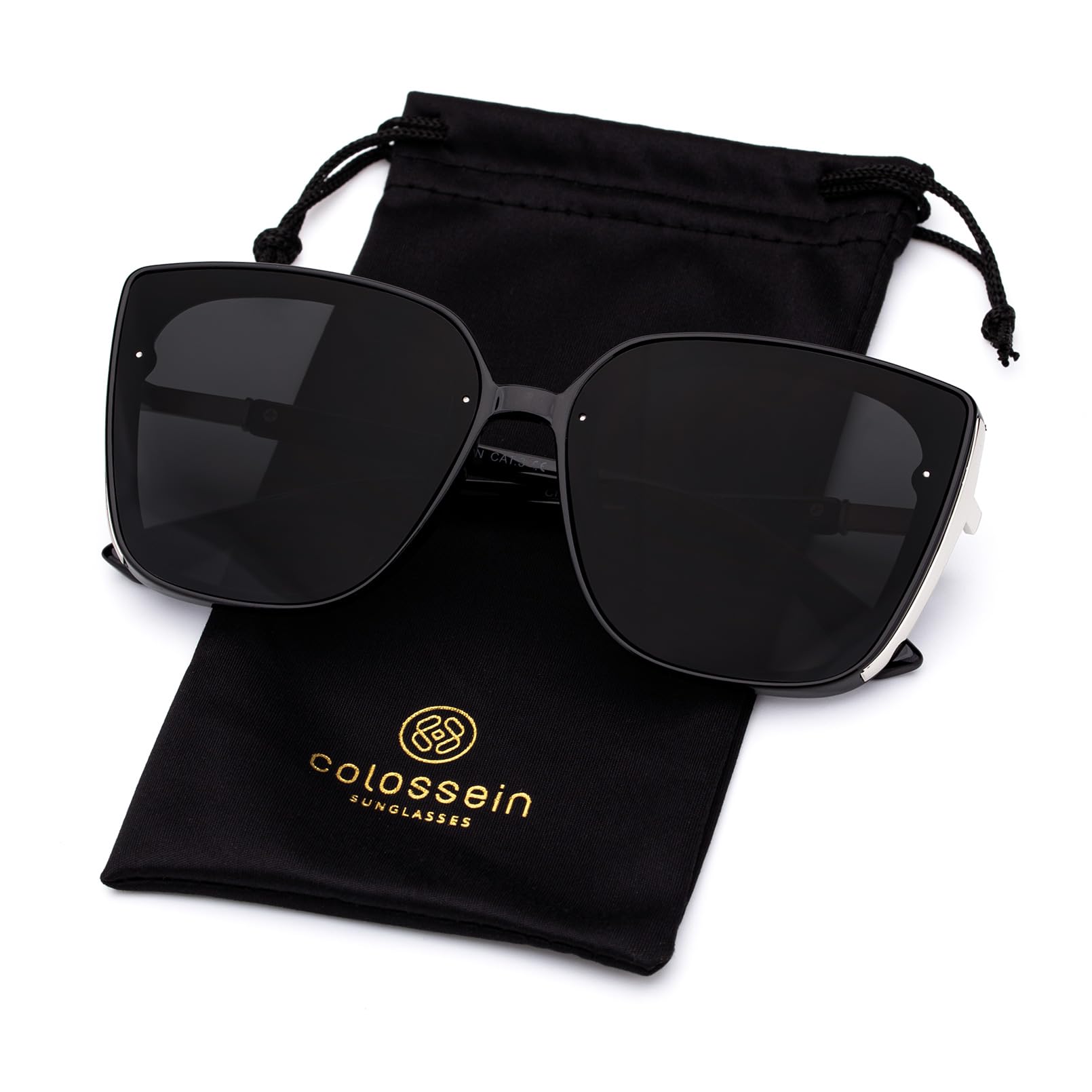 COLOSSEIN Beach Sunglasses for Women and Men Trendy Oversized Sunglasses Classic Square Sunglasses