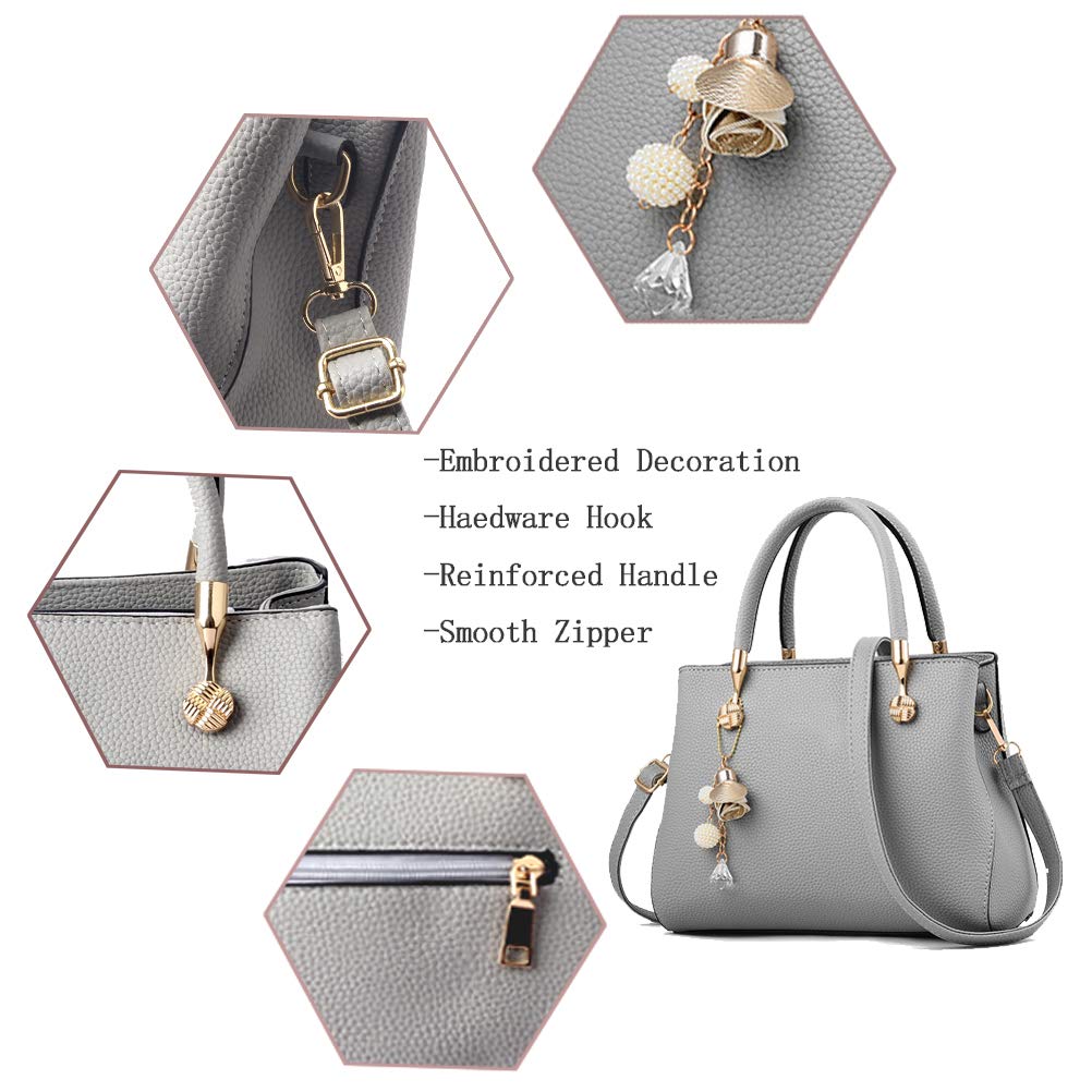 Purses and Handbags for Women Fashion Ladies PU Leather Top Handle Satchel Shoulder Tote Bags