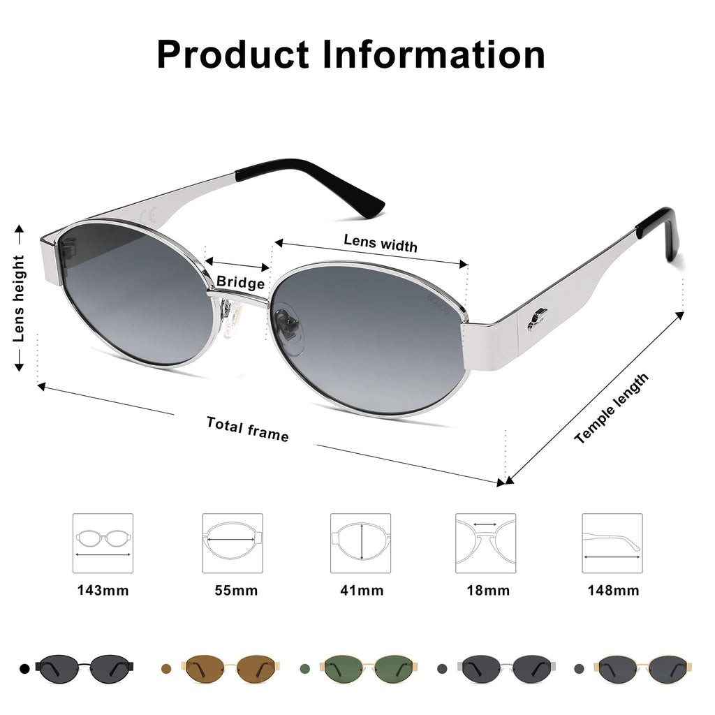 SOJOS Retro Oval Sunglasses for Women Trendy Classic Shades UV400 Protection SJ1256