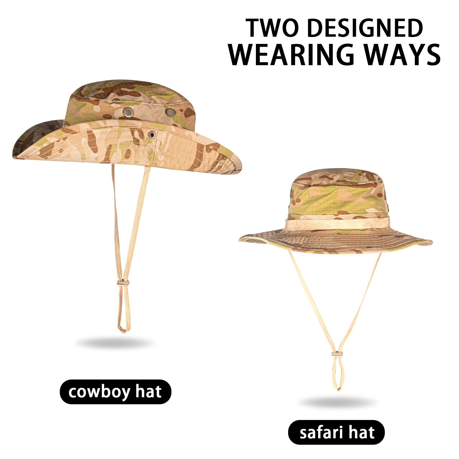 Sun Hats for Men Women Bucket Hat UPF 50+ UV Protection Boonie Hat for Safari Fishing Hiking Garden Beach