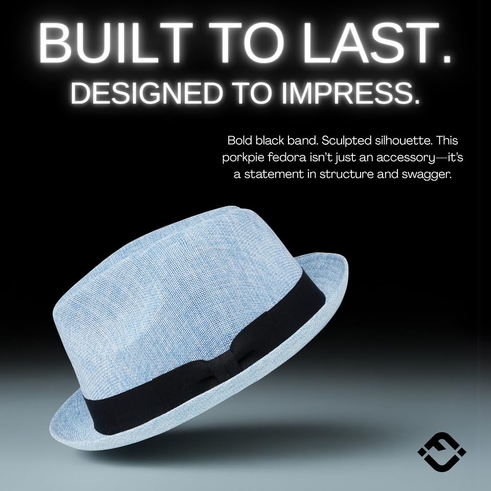 Funky Junque Premium Fedora Hat - Stylish Sun Protection for Men & Women - Perfect for Summer Beach, Travel & Outdoors