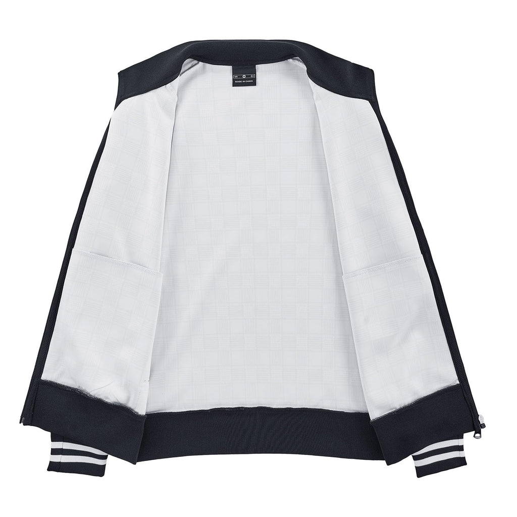 Men Tracksuits Full-zip Long Sleeve Plaid Track Jackets and Pants 2 Piece