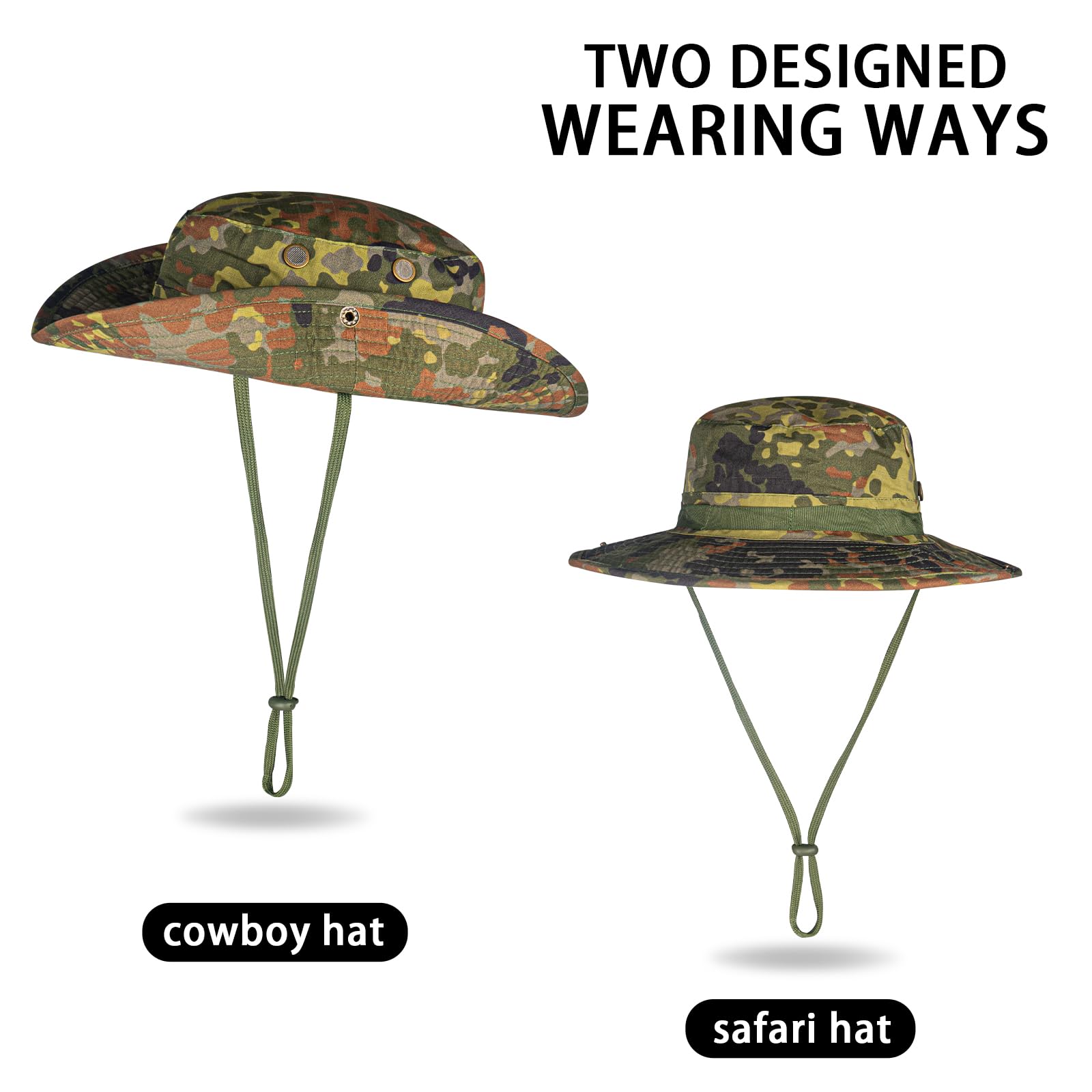 Sun Hats for Men Women Bucket Hat UPF 50+ UV Protection Boonie Hat for Safari Fishing Hiking Garden Beach