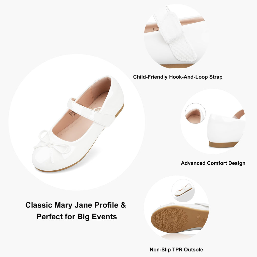 Stelle Girls Mary Jane School Flats Flower Wedding Uniform Party Shoes（Toddler/Little Kids/Big Kids）