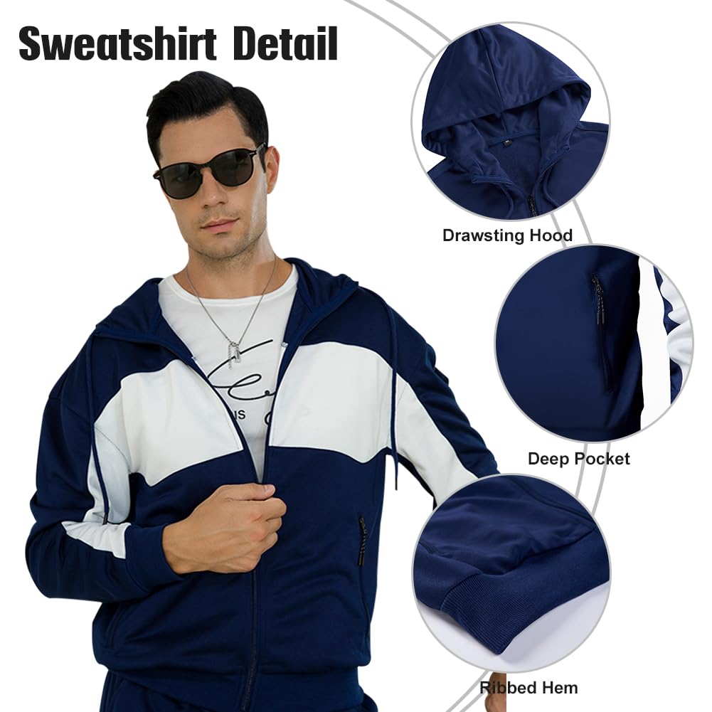 LBL Leading the Better Life Men's Casual Tracksuit Long Sleeve Sweat Suit Running Jogging Athletic Sports Set