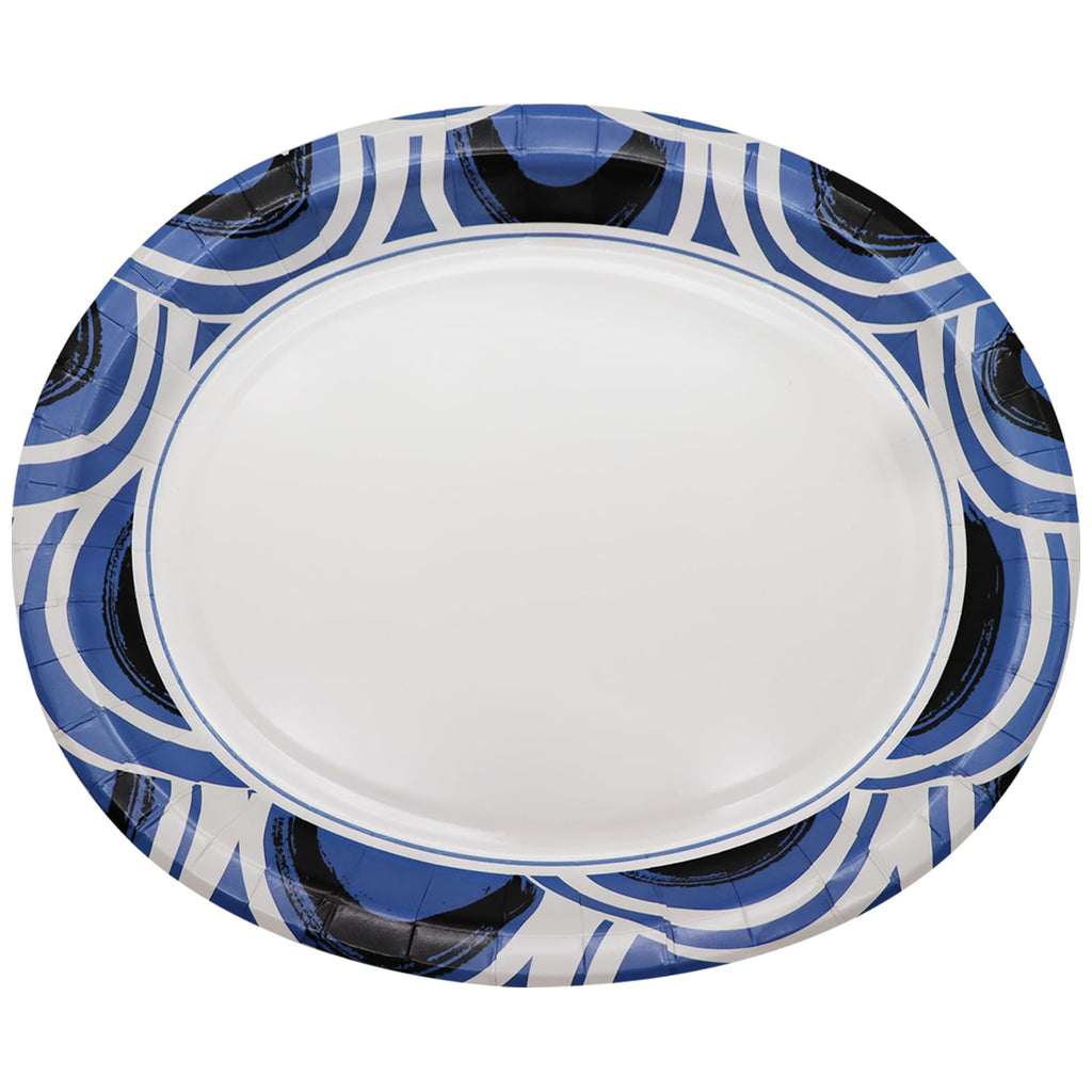 50 Pack Oval Thanksgiving Plates 12 x 10 Inch Thanksgiving Paper Plates Heavy Duty - Large Disposable Dinner Platters,Turkey Pumpkin Autumn Fall Harvest Thanksgiving Party Decor