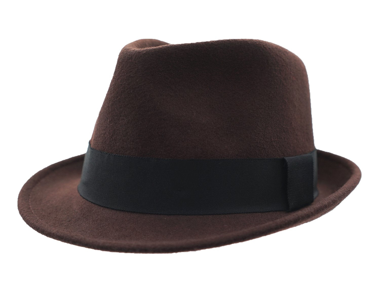 Home Prefer Men's Wool Felt Winter Hat Short Brim Fedora Hat