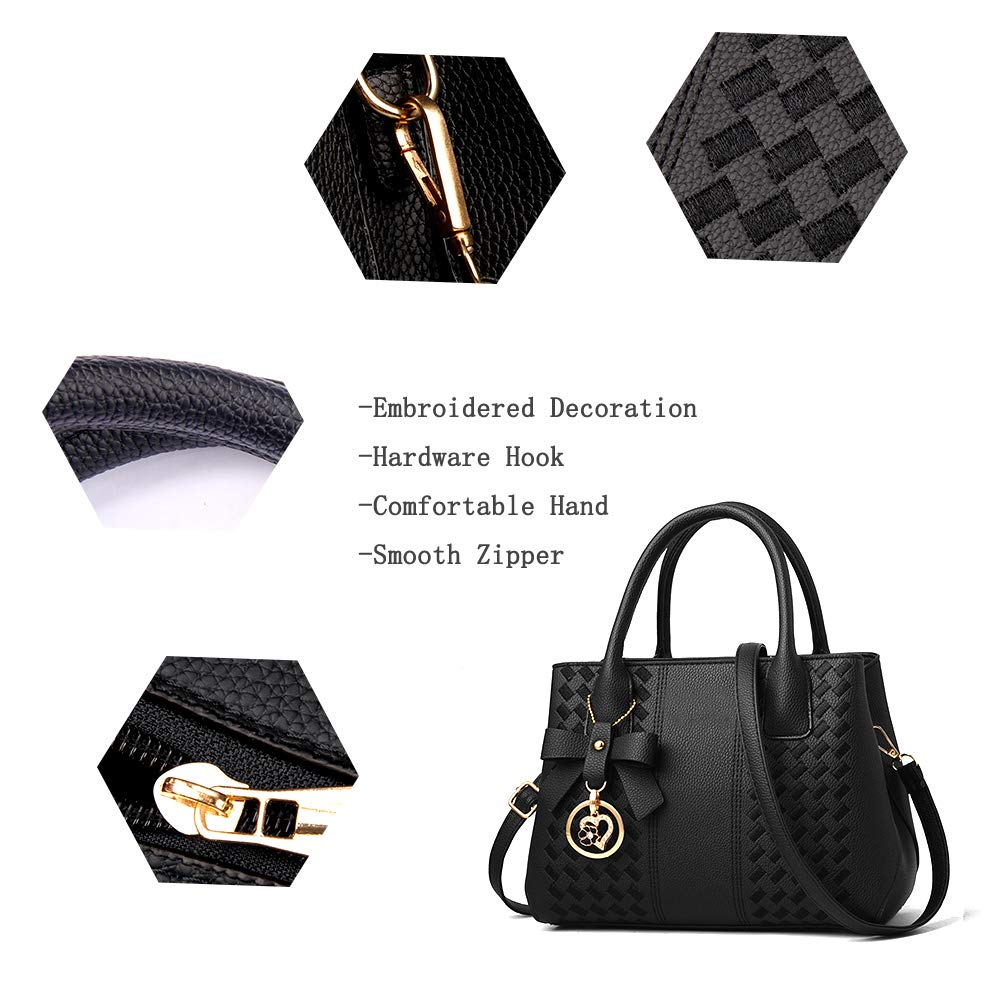 Purses and Handbags for Women Fashion Ladies PU Leather Top Handle Satchel Shoulder Tote Bags