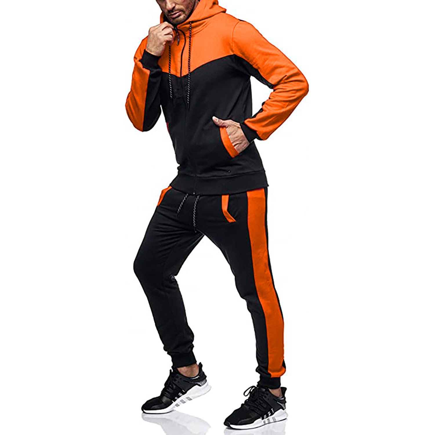 Marine Royal Track Suits for Men Set Full Zip Sweatsuit Outdoor Jogging Men Tracksuits