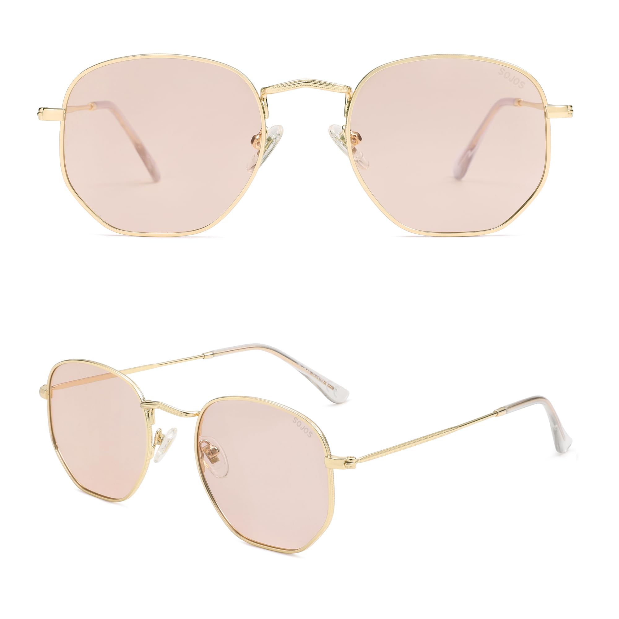 SOJOS Square Polarized Sunglasses for Women Men Small Hexagonal Polygon Shades SJ1072