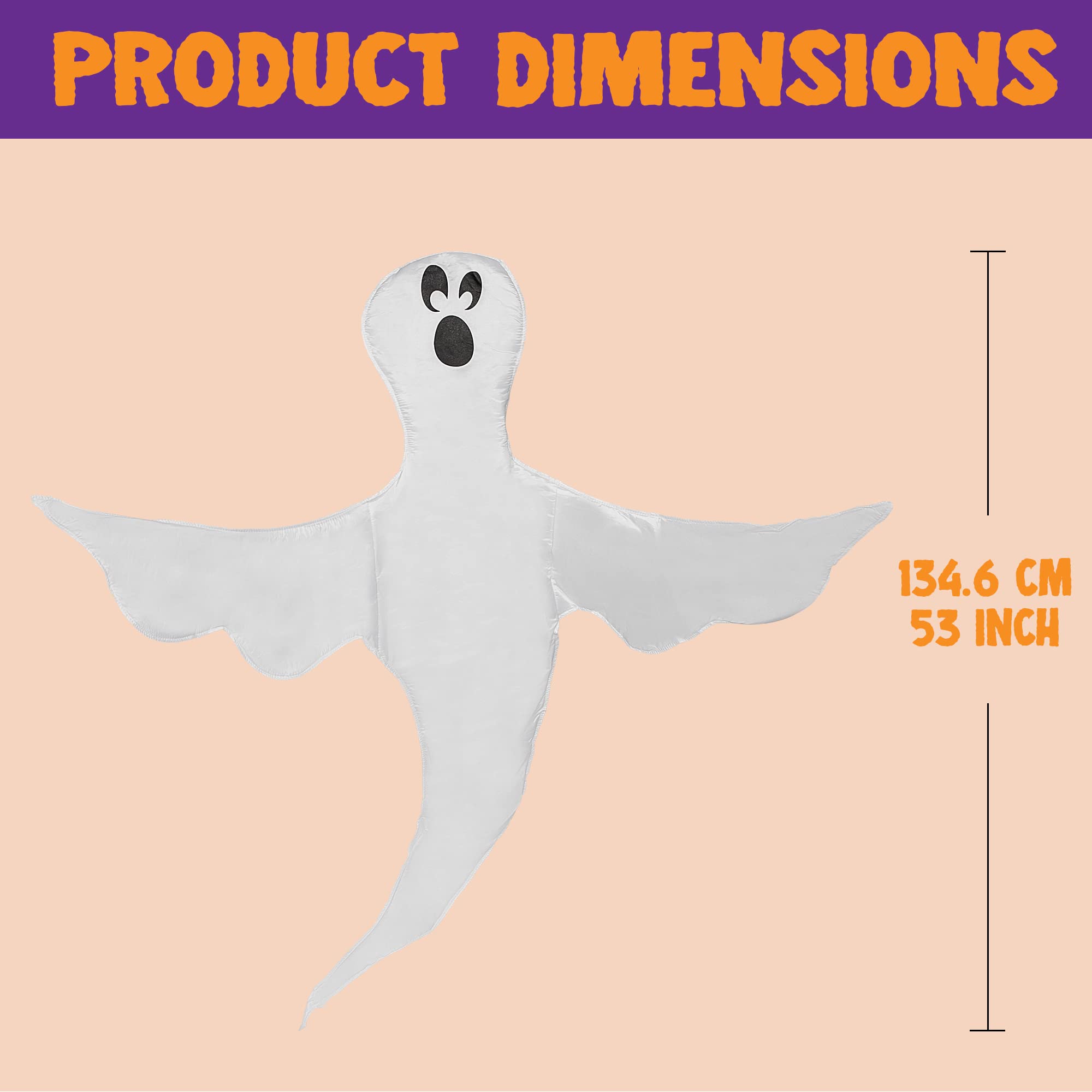 JOYIN 53” Halloween Bendable Tree Wrap Ghost Decoration for Halloween Outdoor, Lawn, Tree, Pillar Decorations, Ghost Party Supplies