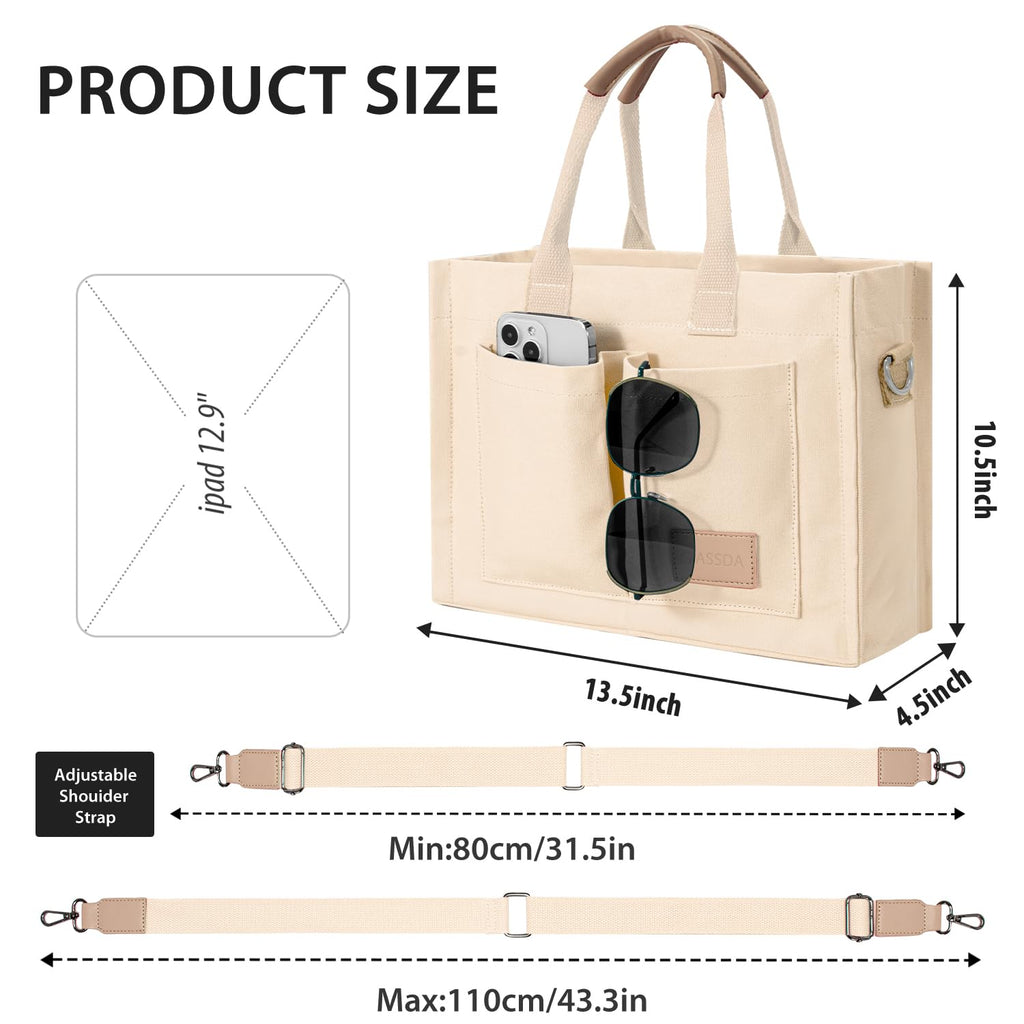 Tote Bags for Women Canvas Tote Purse Crossbody with Pockets Top Handle Shoulder Satchel Bag for Women