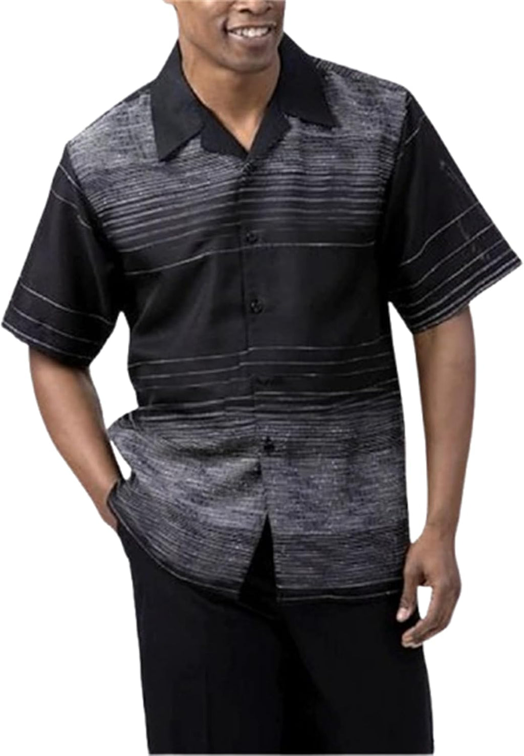 TIFIYA Men's Short Sleeve 2 Piece Leisure Suits,Shirts and Pants Set,Fashion Gentleman Attire Outfits S-5XL