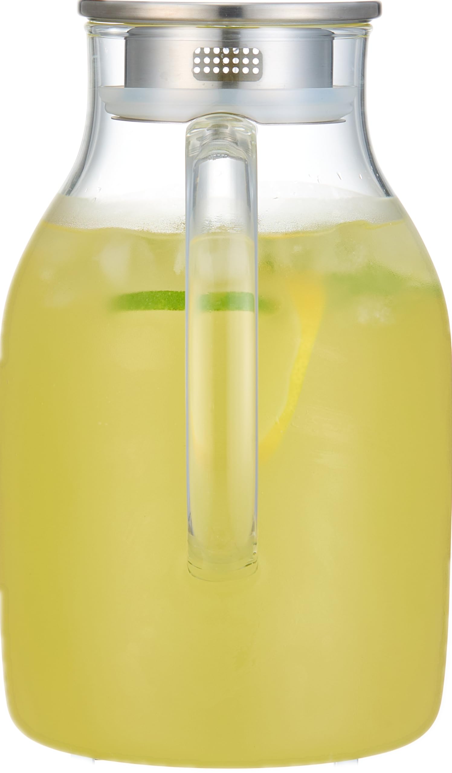 Karafu 68 Oz/2 Liter Glass Pitcher with Lid, Heat Resistant Water Jug for Hot/Cold Water, Ice tea and Juice Beverage