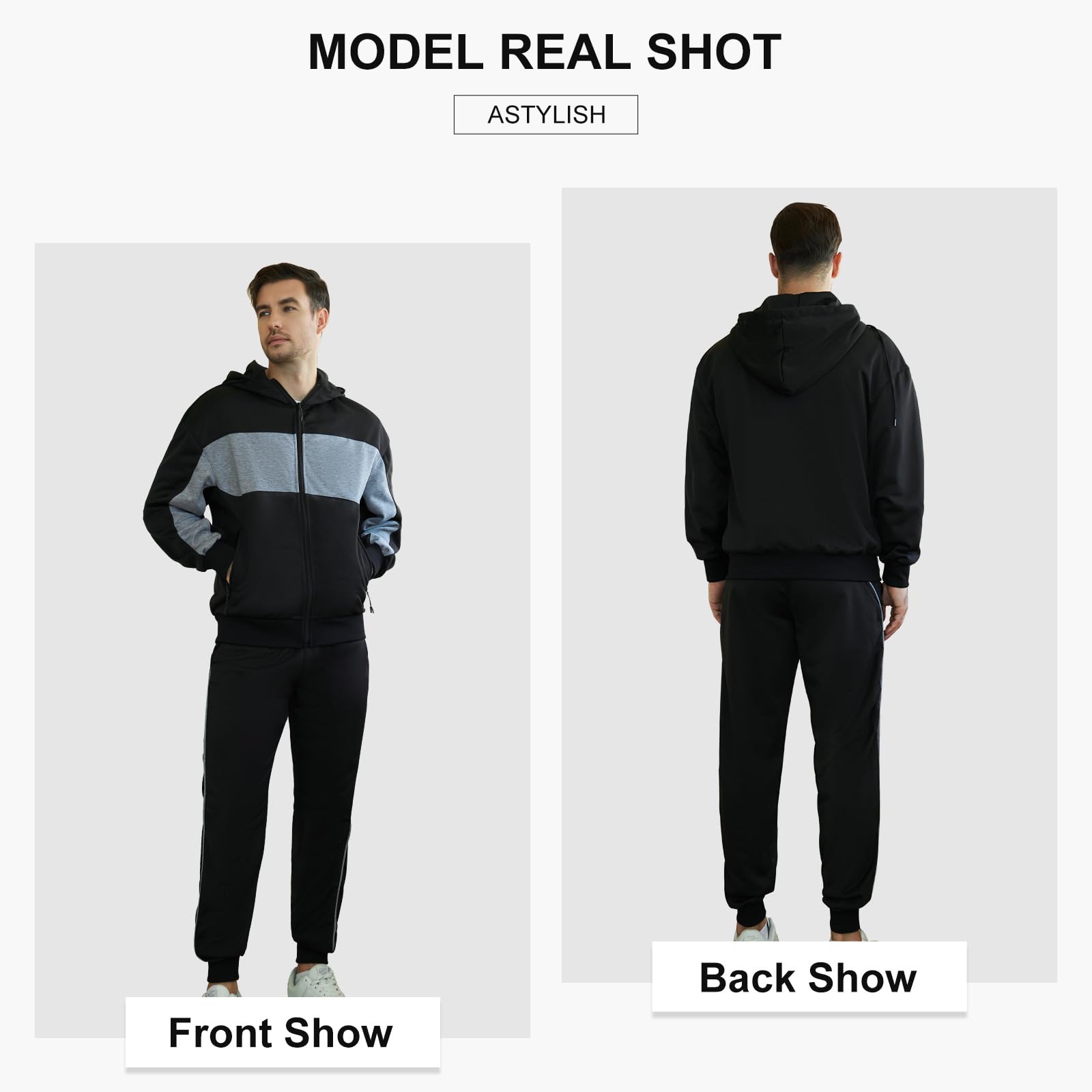 LBL Leading the Better Life Men's Casual Tracksuit Long Sleeve Sweat Suit Running Jogging Athletic Sports Set