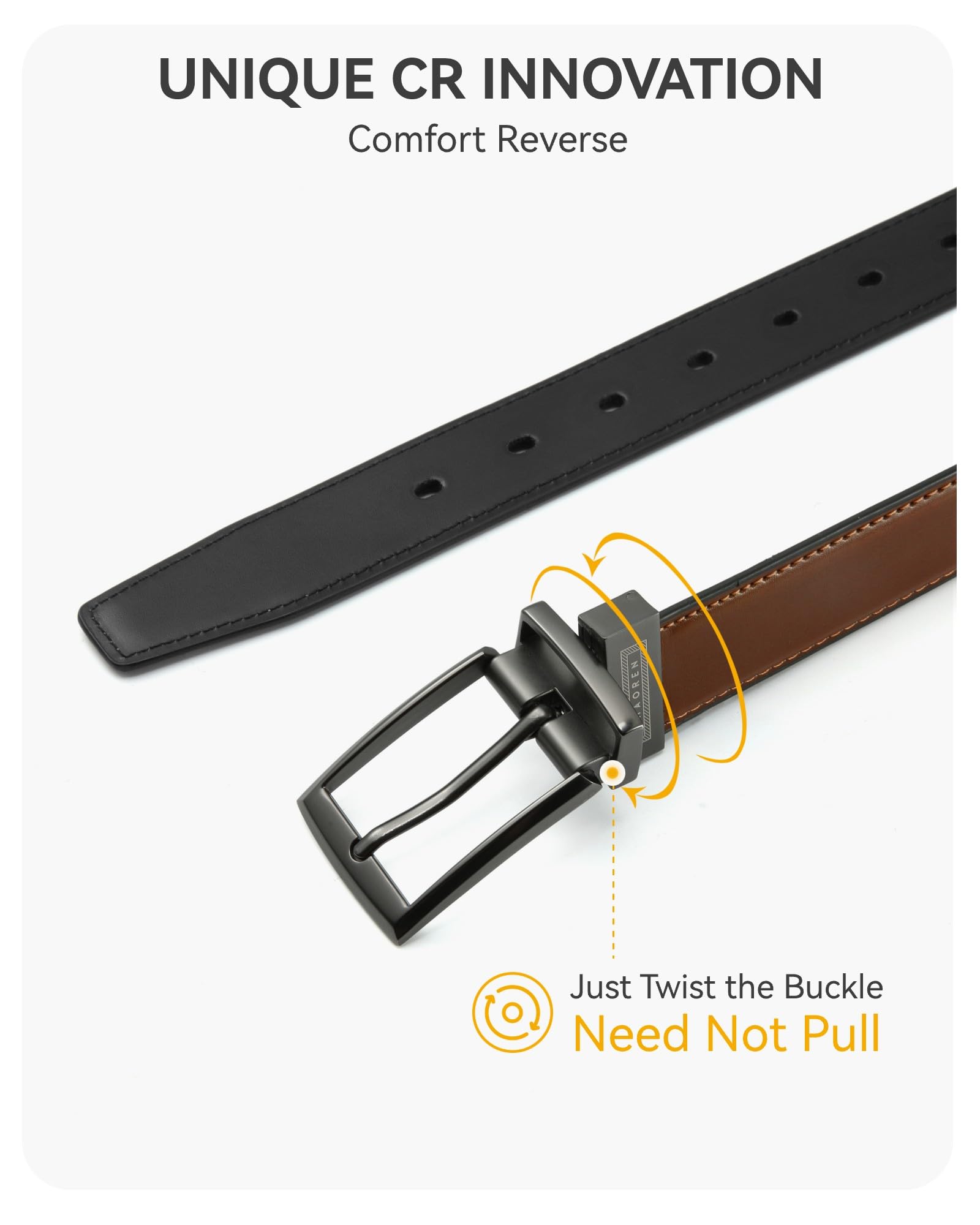 CHAOREN Boys Belt, Most Size Kids 1 1/4" Dress Reversible Belt for Youth - One Leather Belt Two Style