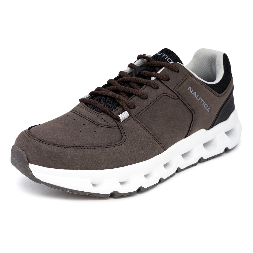 Nautica Mens Running Sneakers Sport Fashion Lace-Up Athletic Soft Shoes for Gym Tennis Men – Cushioned, Breathable, Lightweight & Comfortable