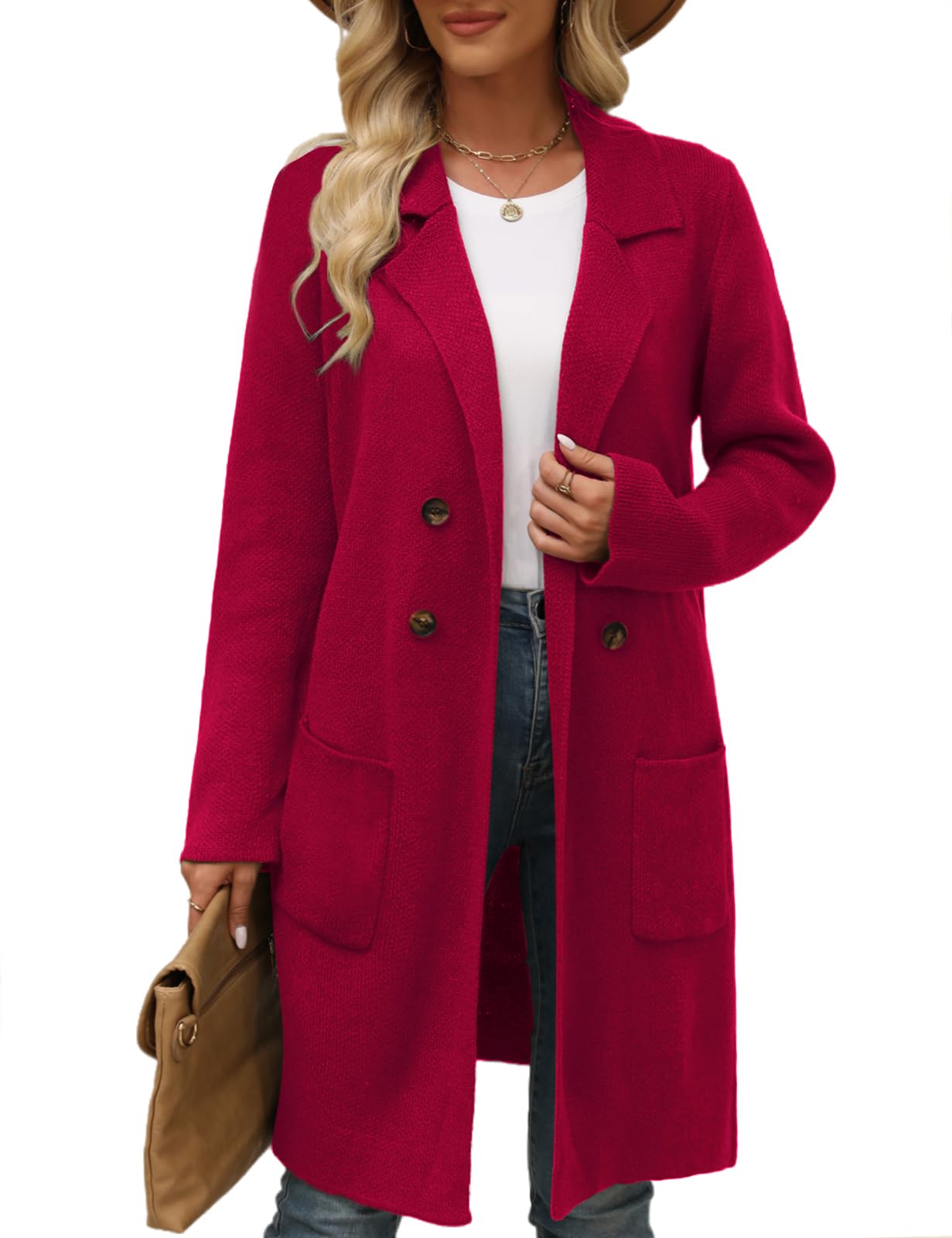 CiCiBird Women Fall Long Cardigan Sweater Trendy Knit Jacket Coat Dressy Blazer Coatigan