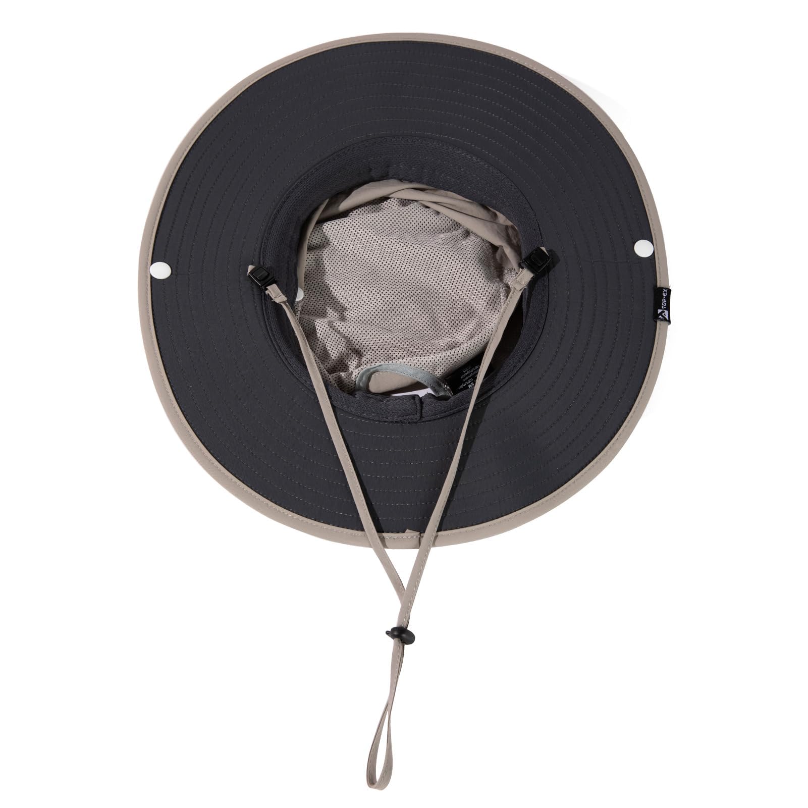 TOP-EX L/XL/XXL UV50+ Waterproof Wide Brim Bucket Sun Hat for Summer Fishing Hiking w/Detachable Strap & Vented Mesh