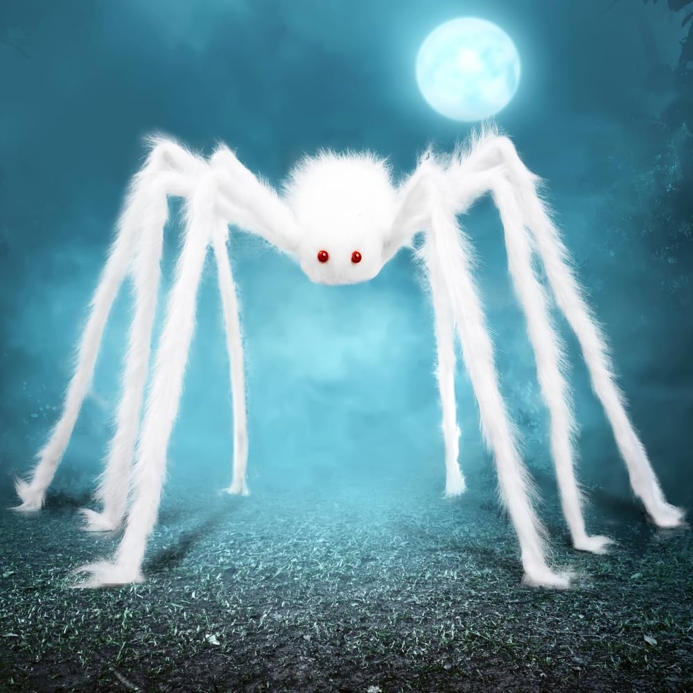 JOYIN Halloween Outdoor Decorations Giant Spider, 5 Ft Large Spider for Yard Lawn Garden Patio Scary Halloween Outside Decor, Indoor Haunted House Prop and Home Party Decor, Black