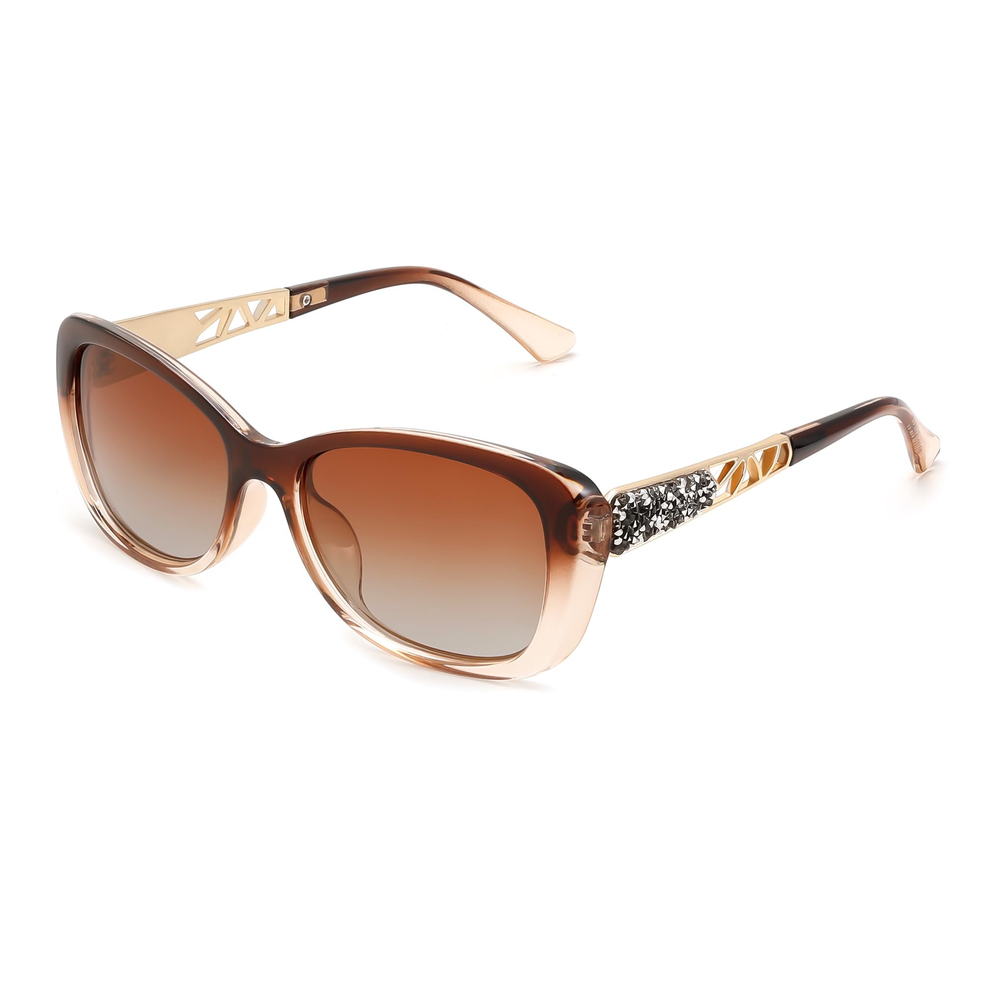 FEISEDY Polarized Women Sunglasses Retro Shades Photochromic Lens Sparkling Crystal Sunglasses UV400 Protection B0144