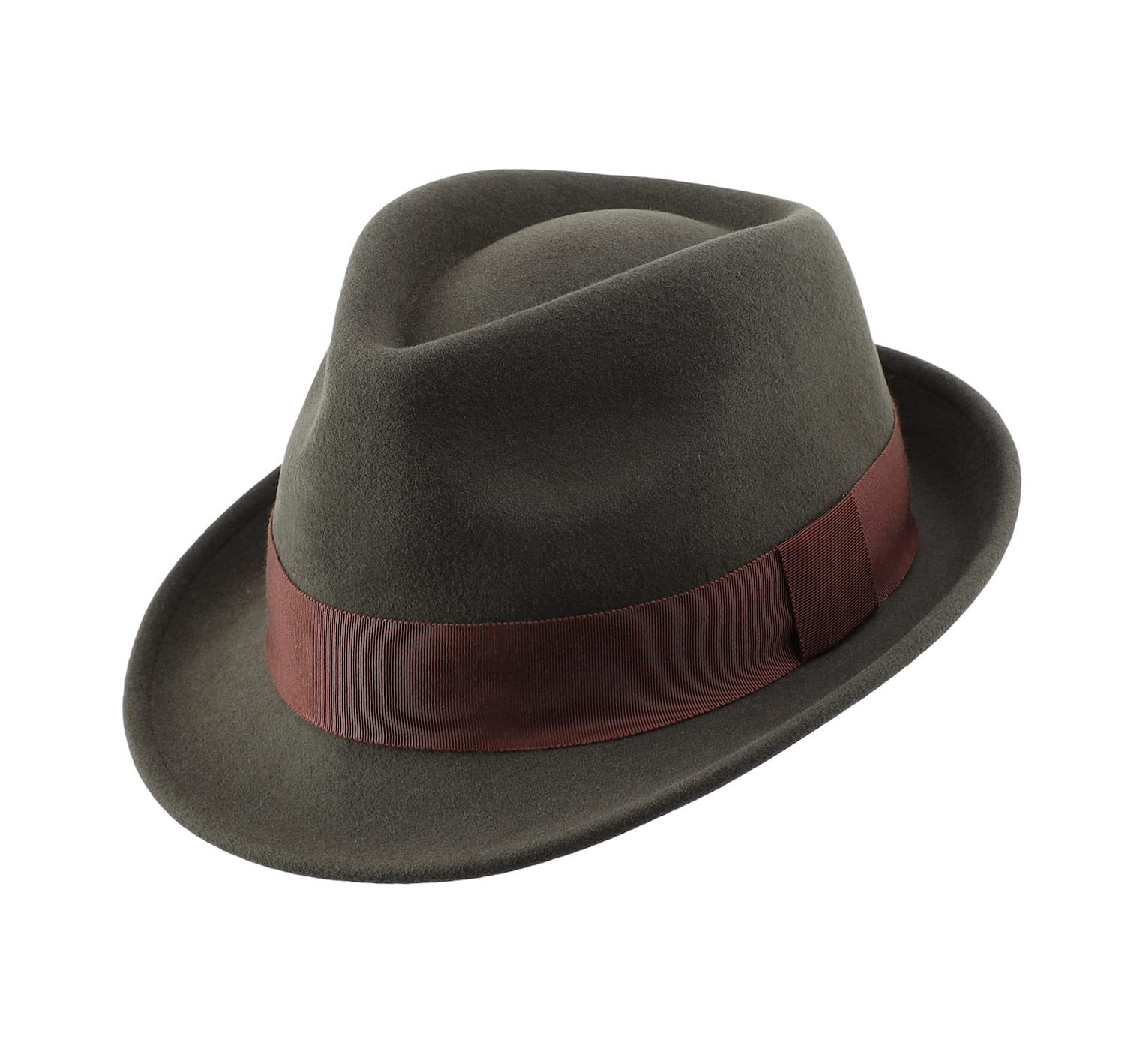 Home Prefer Men's Wool Felt Winter Hat Short Brim Fedora Hat