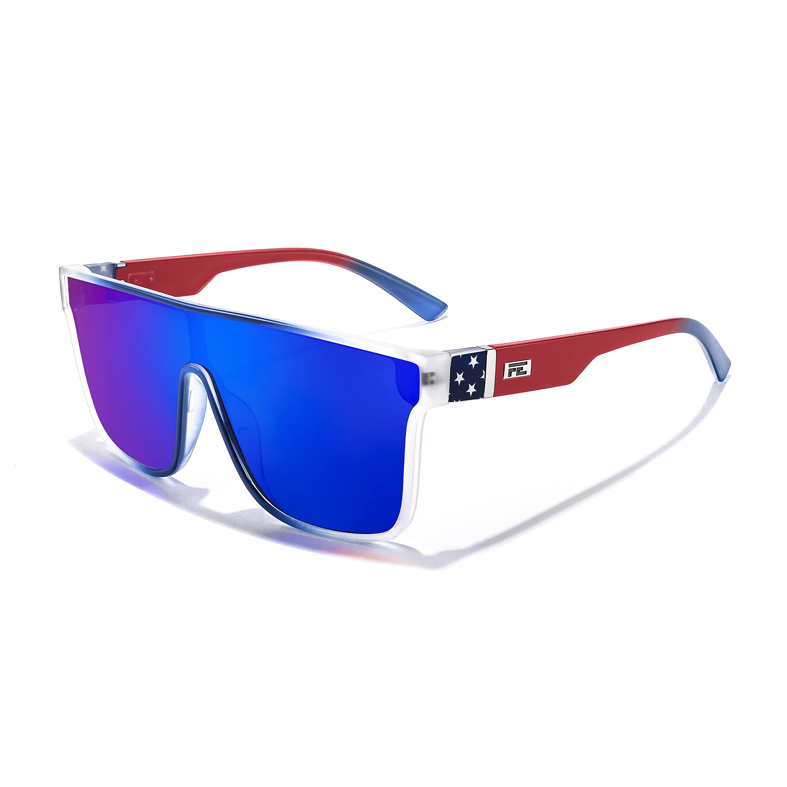 FEISEDY Sunglasses for Women Men, Fashion Mirrored Single Lens, Driving Beach Sunnies UV400 Shades B2996