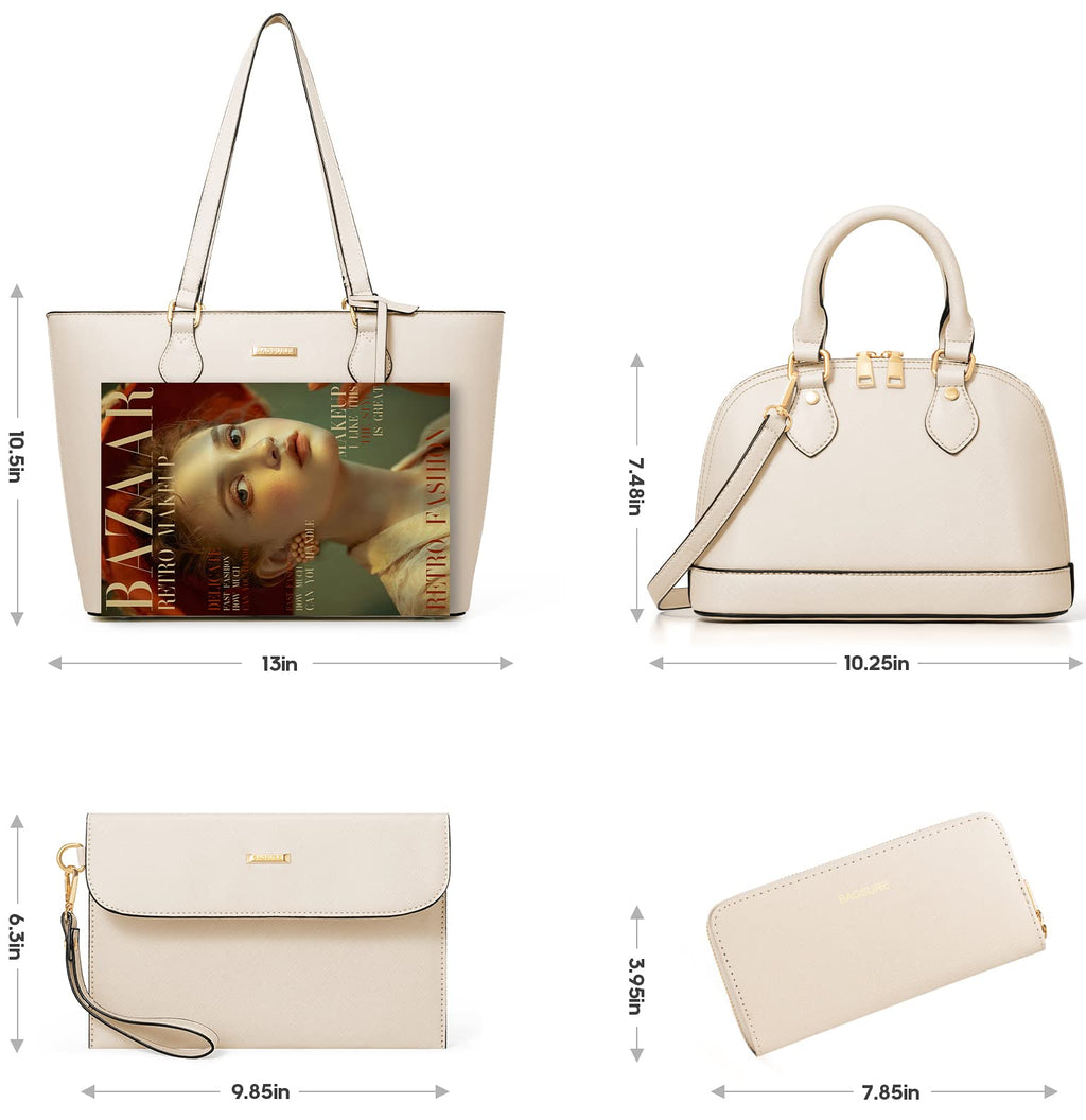 4PCS Women Fashion Handbags Purses Wallet Shoulder Bags Casual Tote Bag Crossbody Bags, Handbag Set Gift for Ladies Girls