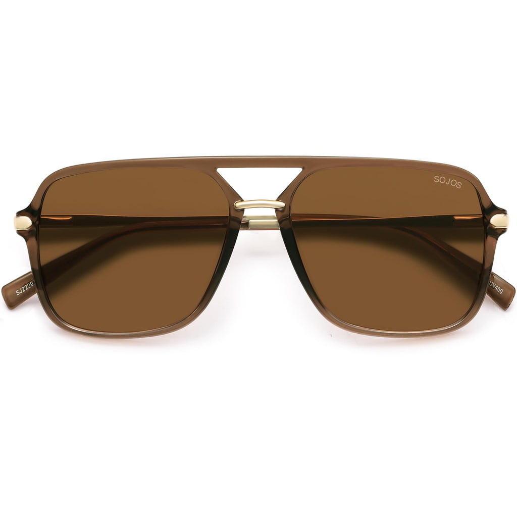 SOJOS Sunglasses for Women & Men, Square, Retro, Polarized Lens, Trendy Aviator, 90s Shades