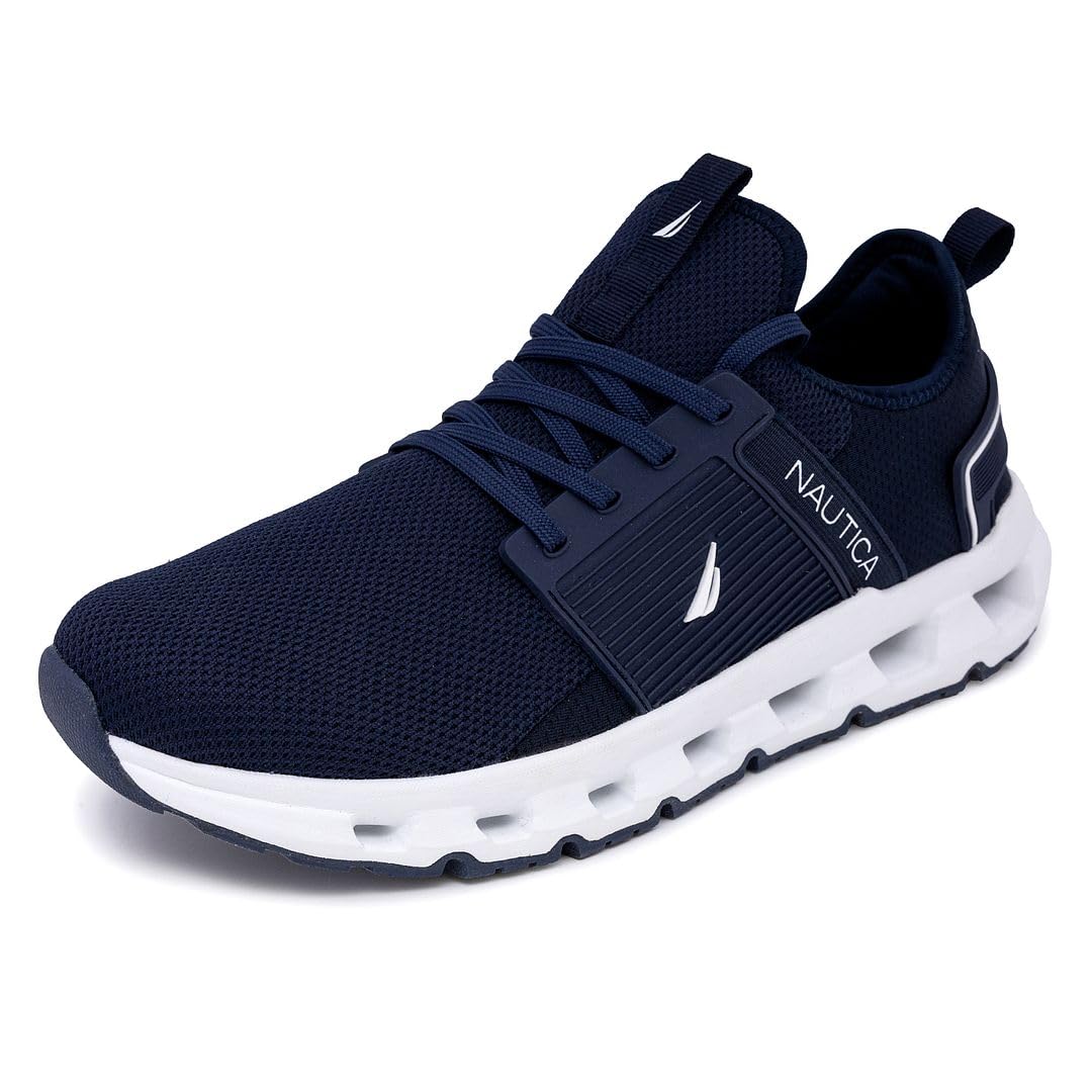 Nautica Mens Running Sneakers Sport Fashion Lace-Up Athletic Soft Shoes for Gym Tennis Men – Cushioned, Breathable, Lightweight & Comfortable
