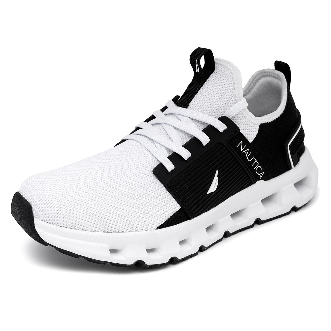 Nautica Mens Running Sneakers Sport Fashion Lace-Up Athletic Soft Shoes for Gym Tennis Men – Cushioned, Breathable, Lightweight & Comfortable
