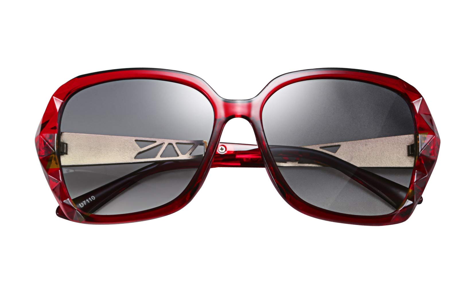 FEISEDY Polarized Women Square Sunglasses Sparkling Composite Shiny Frame B2289