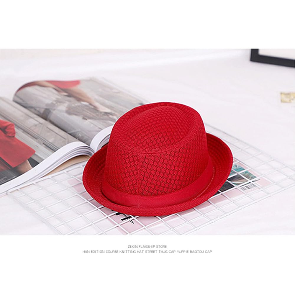 2/6 Pc Summer Mesh Pork Pie Hat 1920S Costume Party Cap for Men Women Unisex