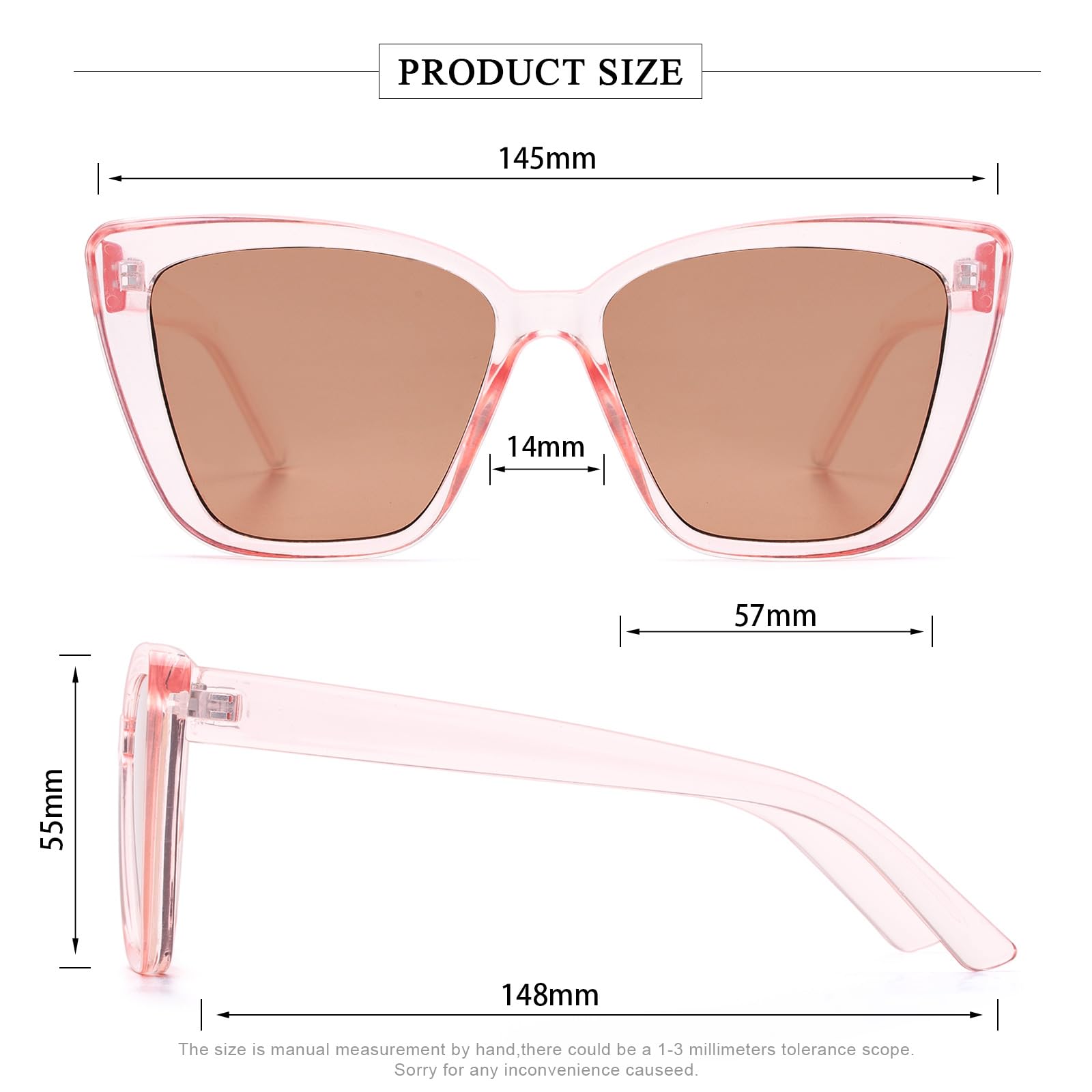 COLOSSEIN Beach Sunglasses for Women and Men Trendy Oversized Sunglasses Classic Square Sunglasses