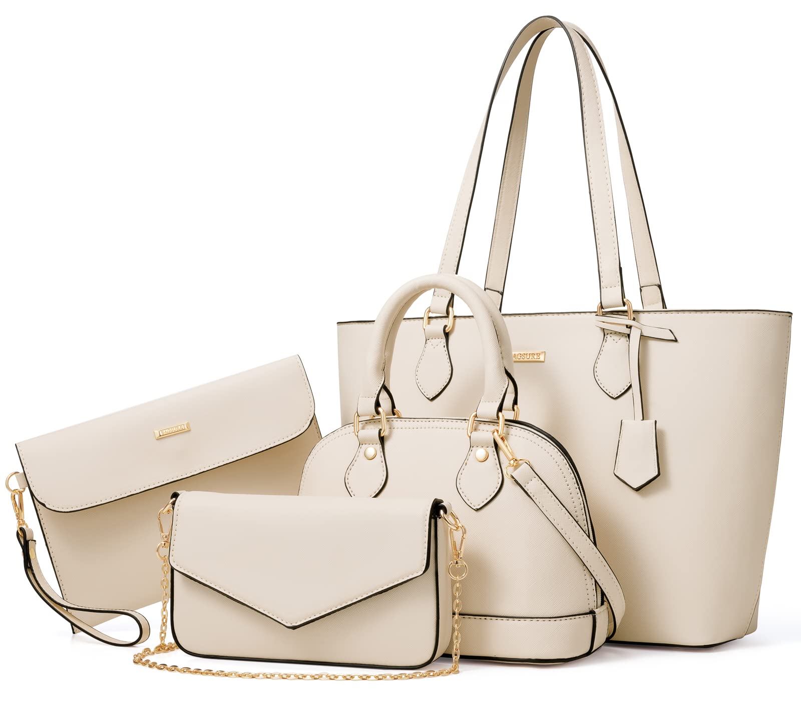 4PCS Women Fashion Handbags Purses Wallet Shoulder Bags Casual Tote Bag Crossbody Bags, Handbag Set Gift for Ladies Girls