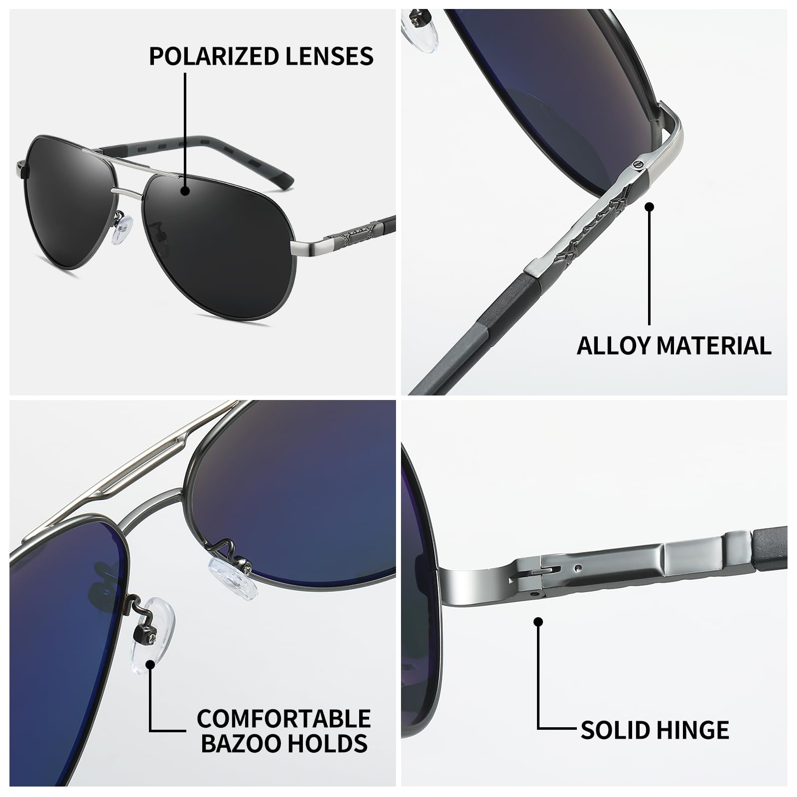 Adjustable Tint Sunglasses, 1-9 Gears Steampunk Retro Metal Round Polarized Glasses with ND Filter Lenses