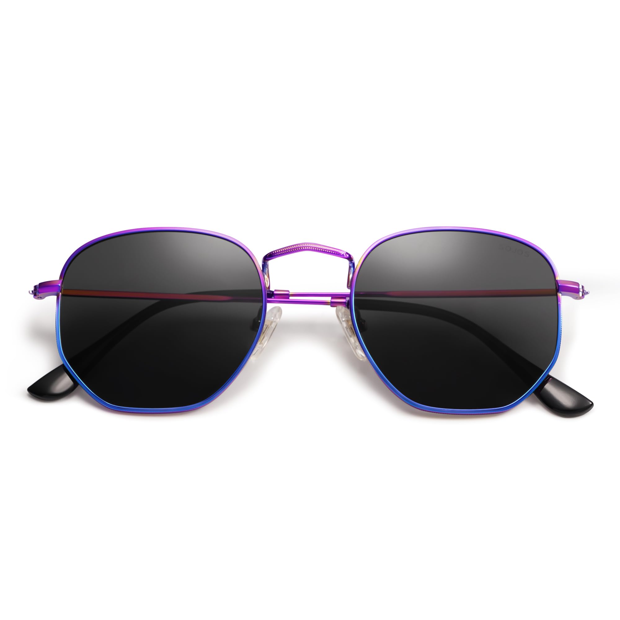 SOJOS Square Polarized Sunglasses for Women Men Small Hexagonal Polygon Shades SJ1072