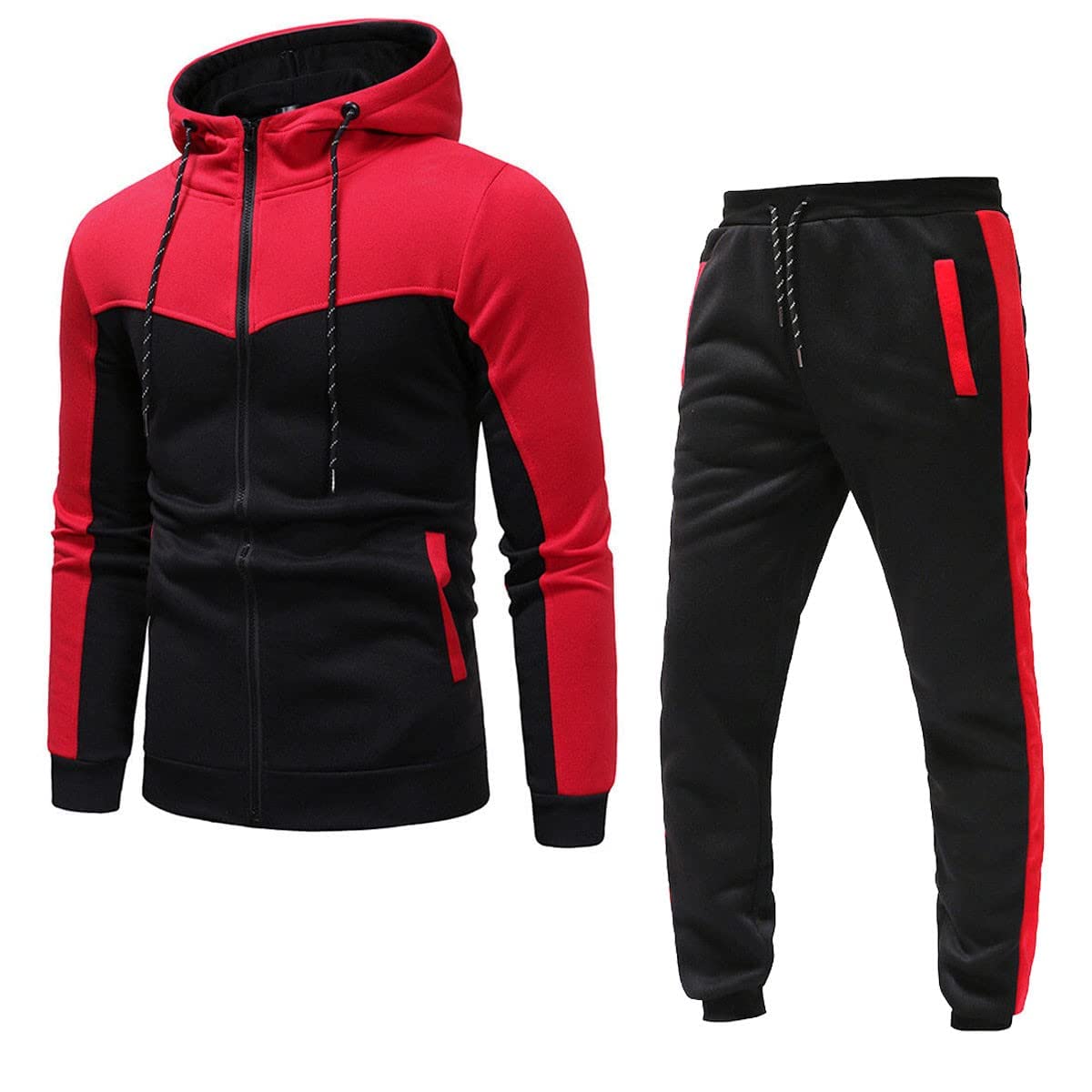 Marine Royal Track Suits for Men Set Full Zip Sweatsuit Outdoor Jogging Men Tracksuits