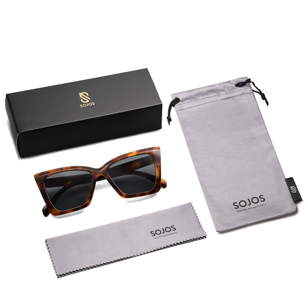 SOJOS Trendy Oversized Cateye Sunglasses Womens UV400 Large Designer Shades Lentes De Sol Para Mujer SJ2347