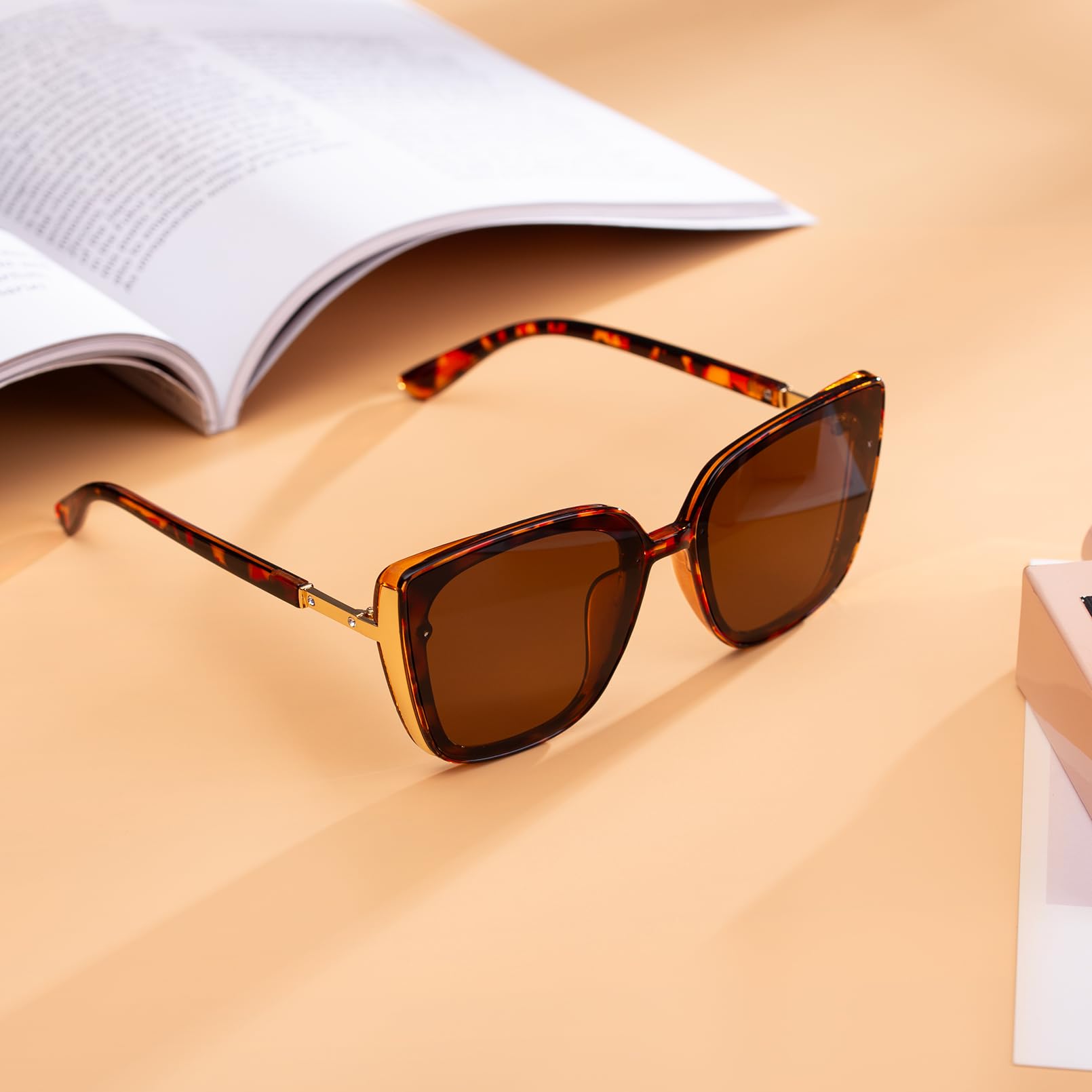 COLOSSEIN Beach Sunglasses for Women and Men Trendy Oversized Sunglasses Classic Square Sunglasses