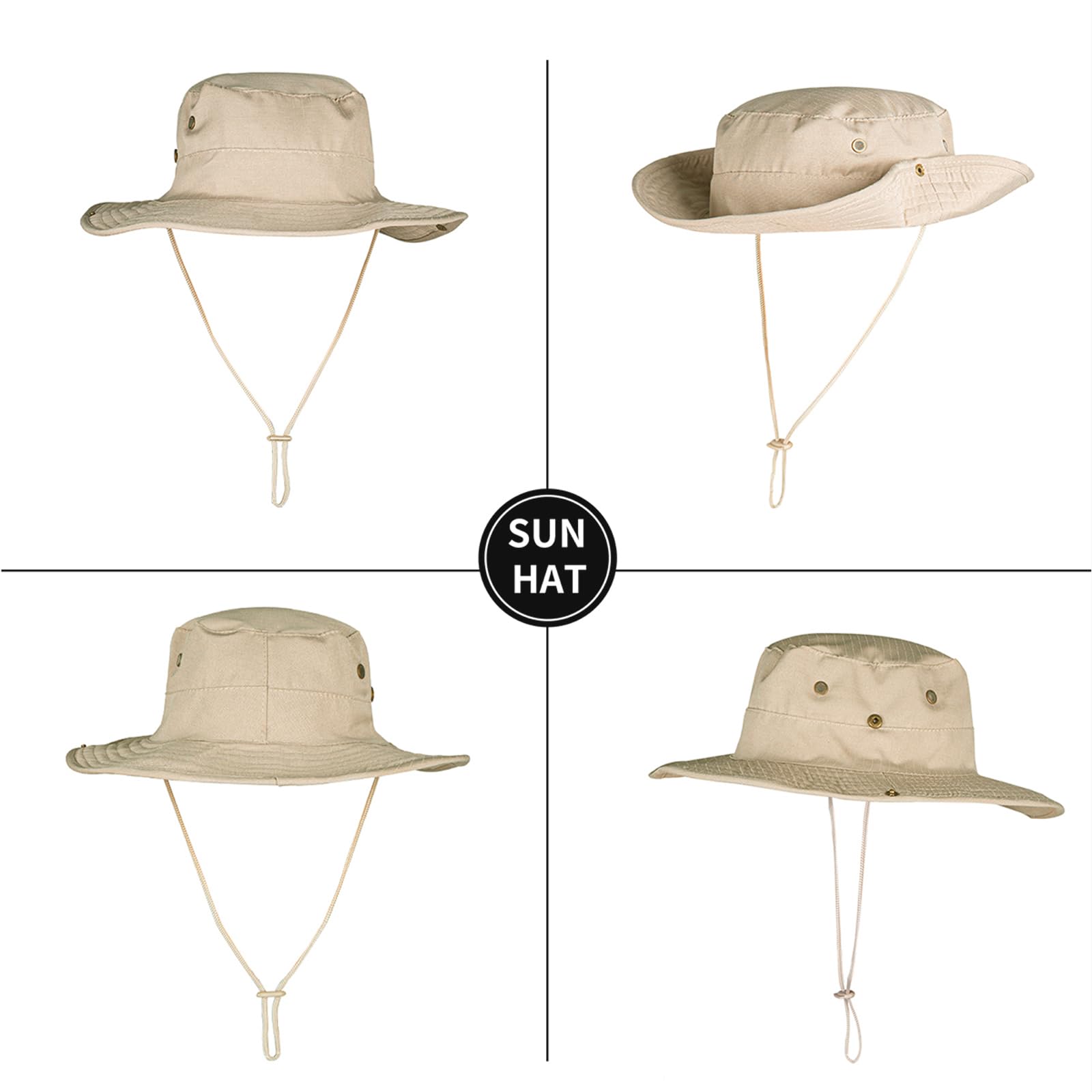 Sun Hats for Men Women Boonie Hat Foldable Fishing Hat UPF 50+ Bucket Hat for Fishing Hiking Garden Safari Beach