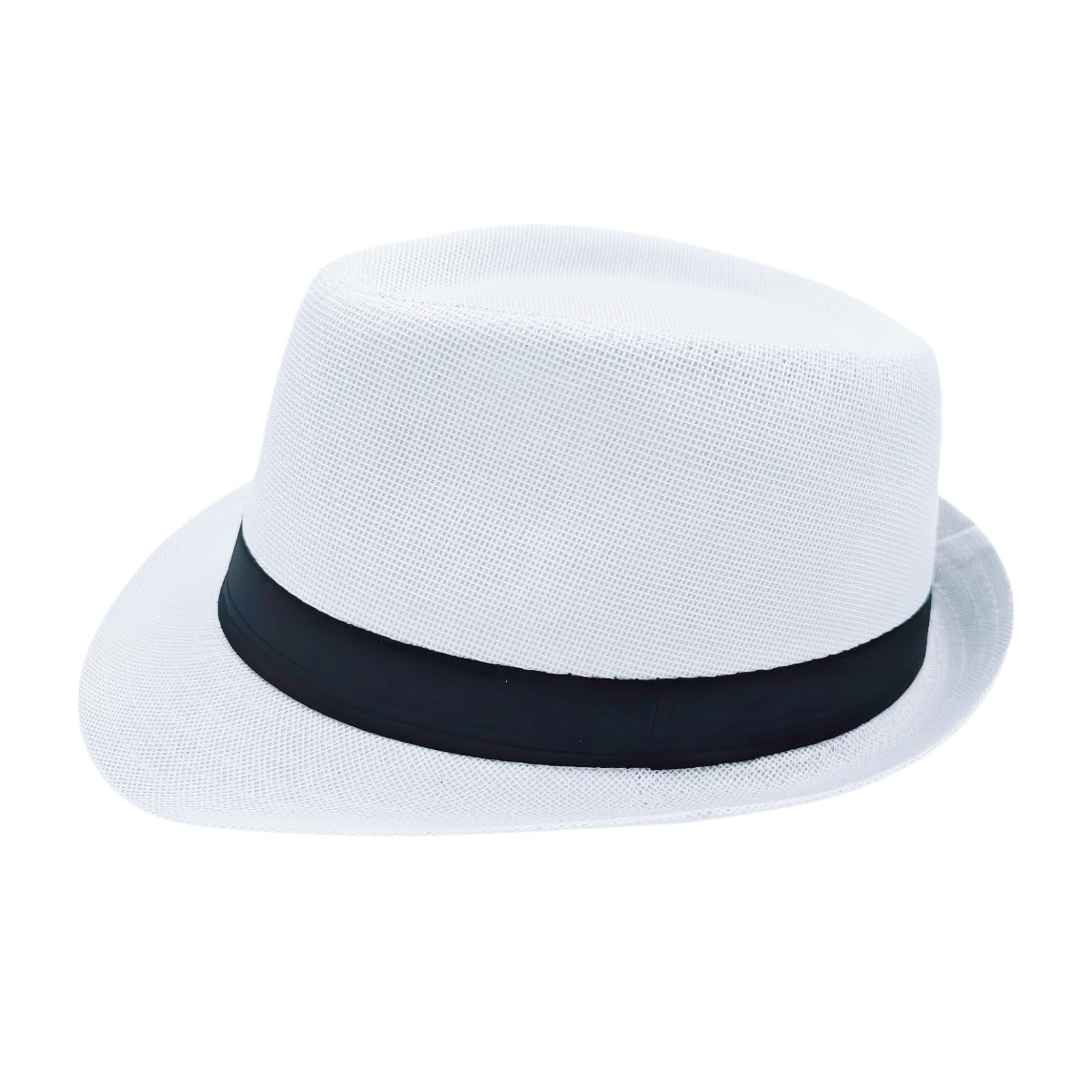 Unisex Classic 1920s Fedora Hat Short Brim Panama Trilby Hat Summer Beach Cap for Men Women