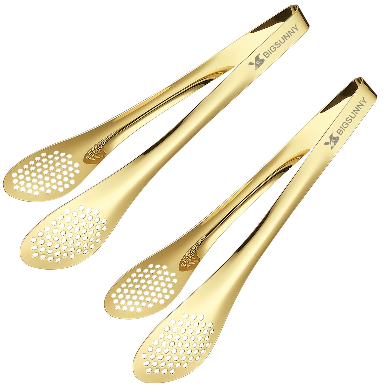 MSY BIGSUNNY 9 inch Buffet Tongs, Set of 2 Stainless Steel Food Serving Tongs