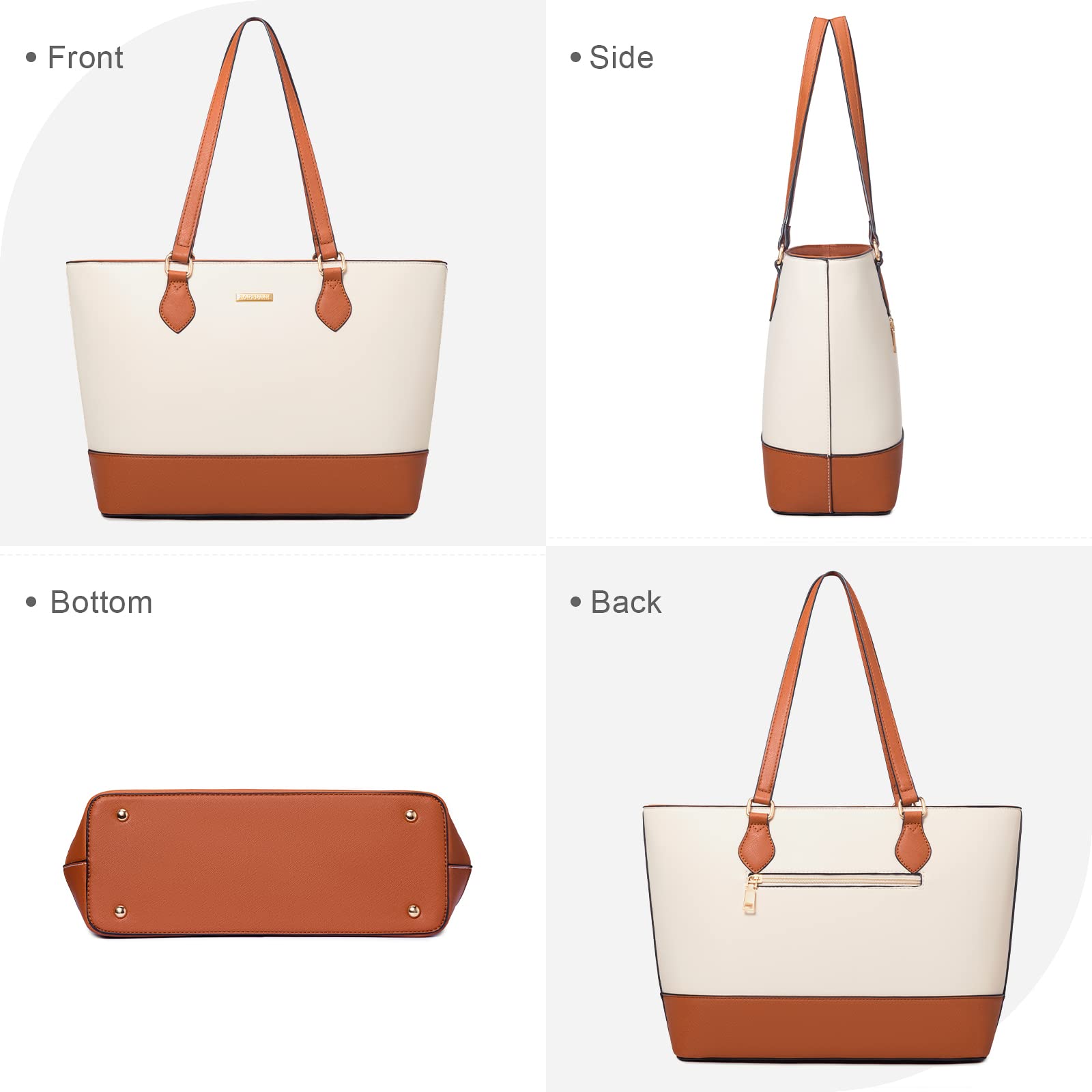 4PCS Women Fashion Handbags Purses Wallet Shoulder Bags Casual Tote Bag Crossbody Bags, Handbag Set Gift for Ladies Girls