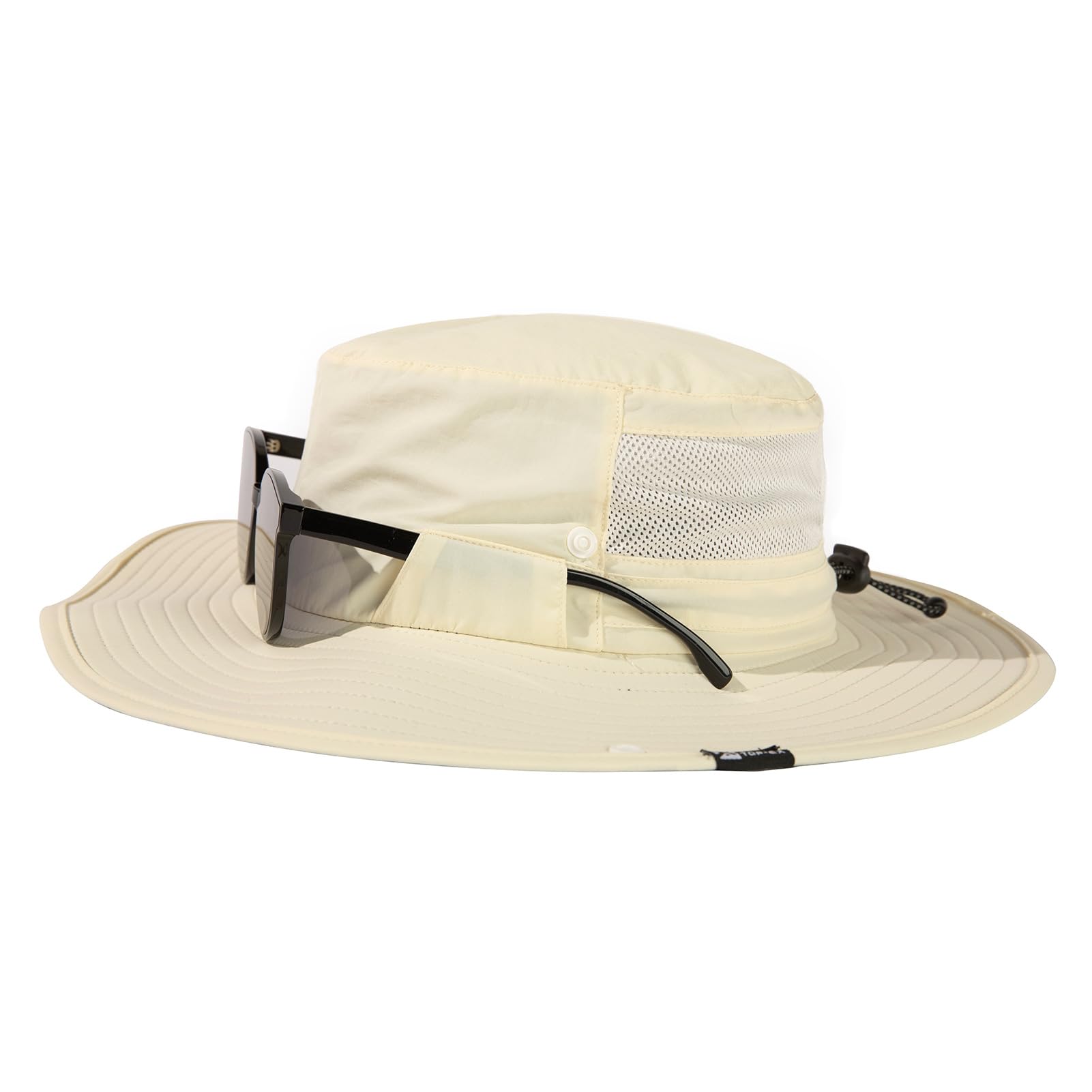 TOP-EX L/XL/XXL UV50+ Waterproof Wide Brim Bucket Sun Hat for Summer Fishing Hiking w/Detachable Strap & Vented Mesh