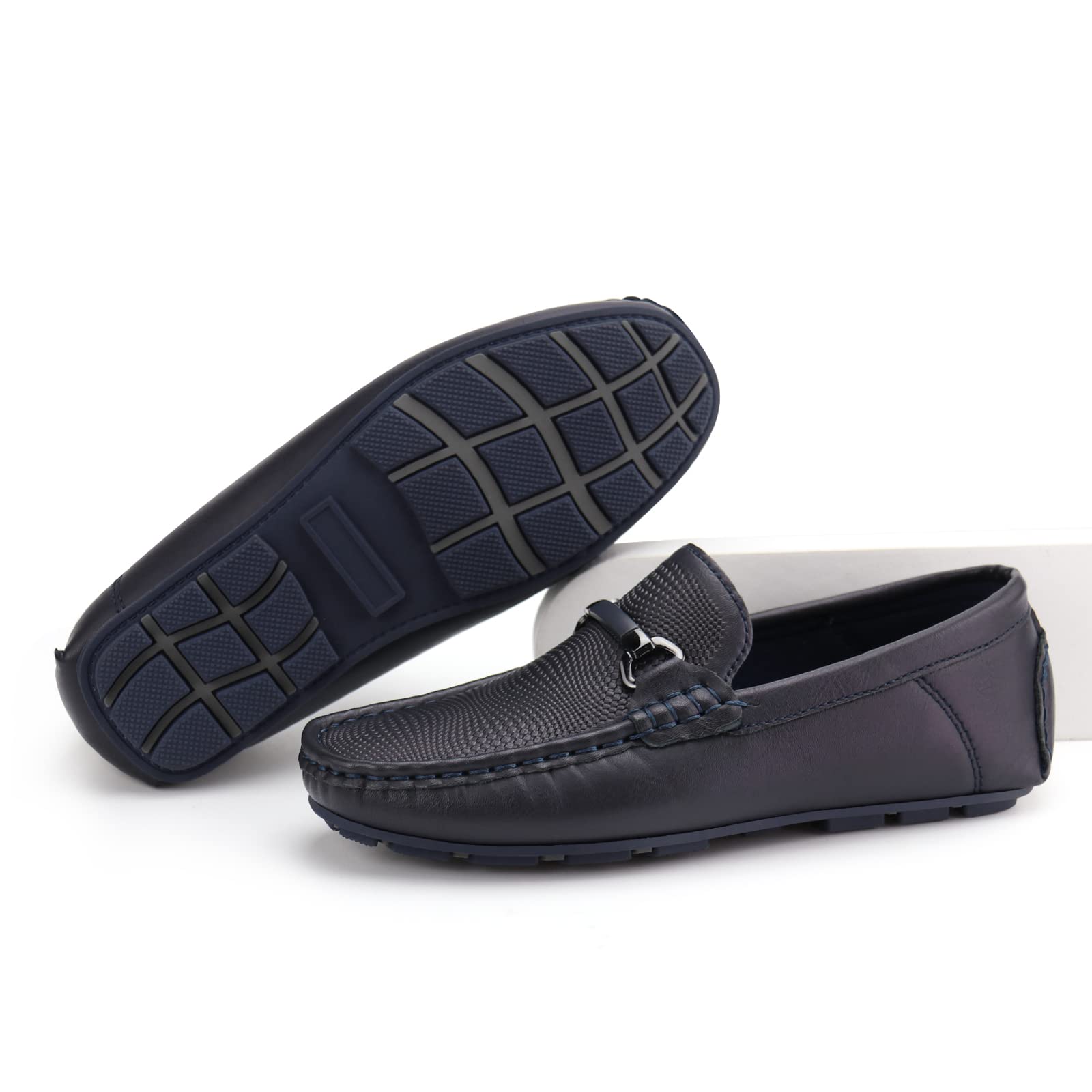 JABASIC Kids Penny Loafer Casual Slip-On Moccasin Flats Boys Dress Shoes