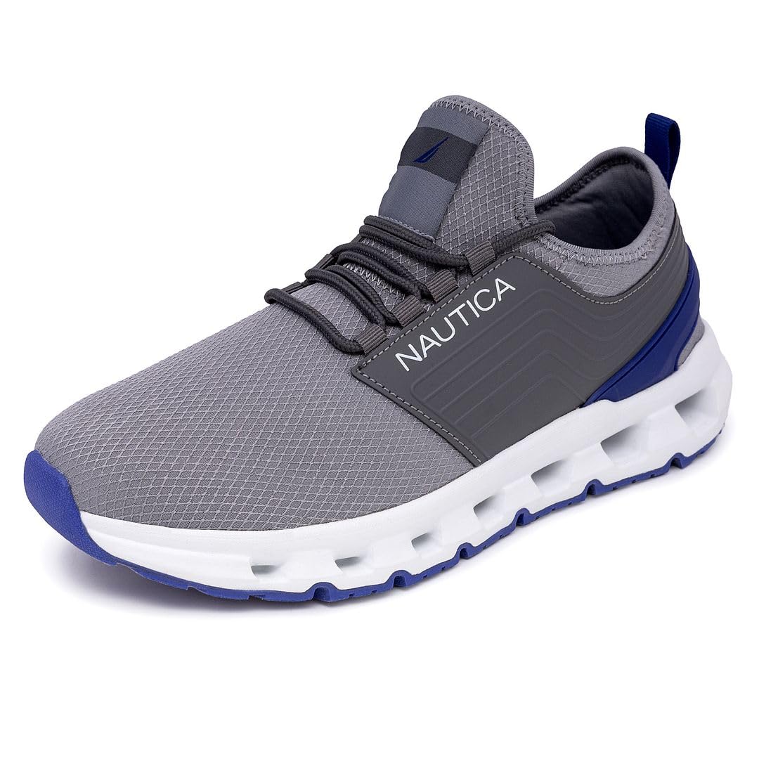 Nautica Mens Running Sneakers Sport Fashion Lace-Up Athletic Soft Shoes for Gym Tennis Men – Cushioned, Breathable, Lightweight & Comfortable