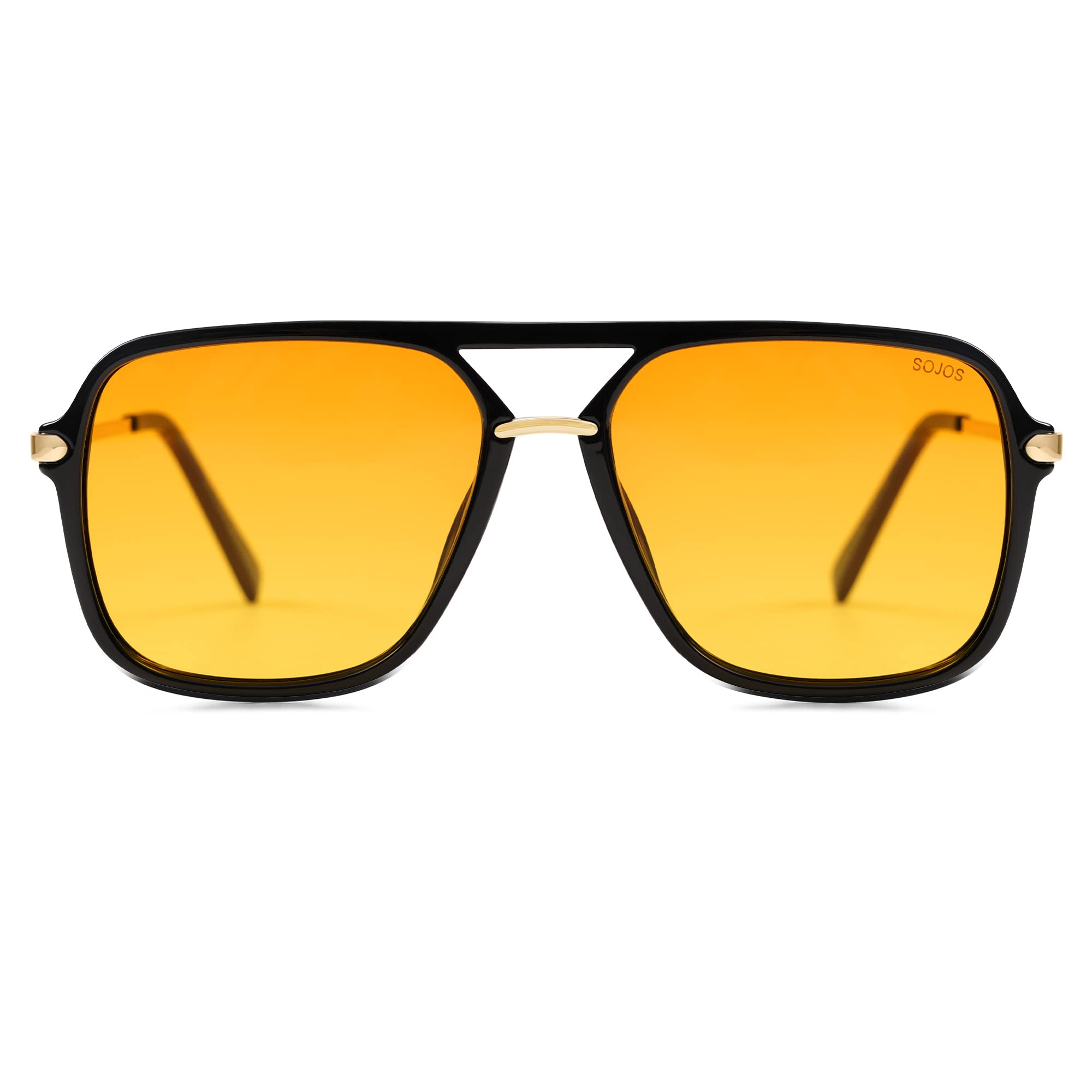 SOJOS Sunglasses for Women & Men, Square, Retro, Polarized Lens, Trendy Aviator, 90s Shades